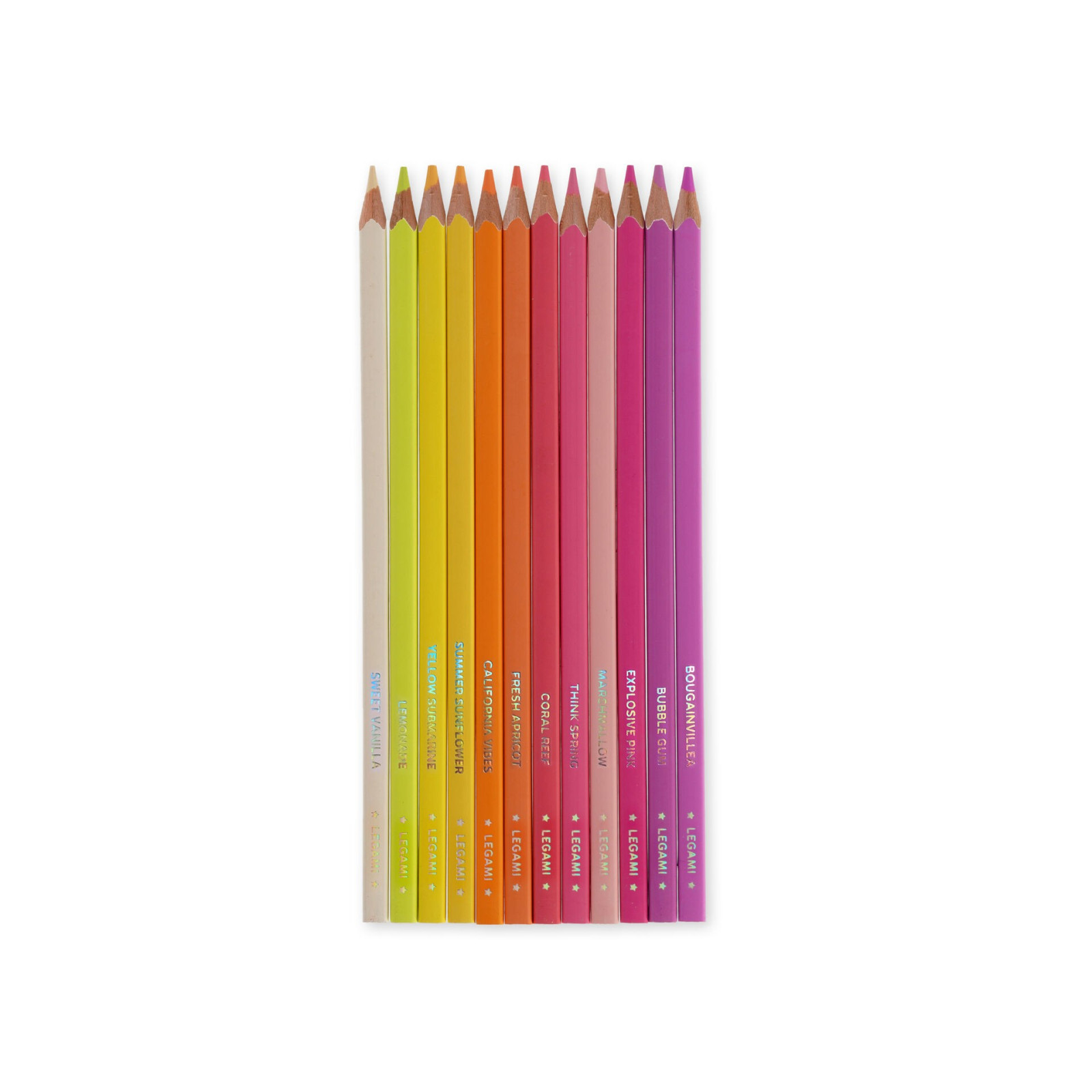 LIVE COLOURFULLY - SET OF 12 COLOURING PENCILS - SUNSET PALETTE-LEGAMI MILANO