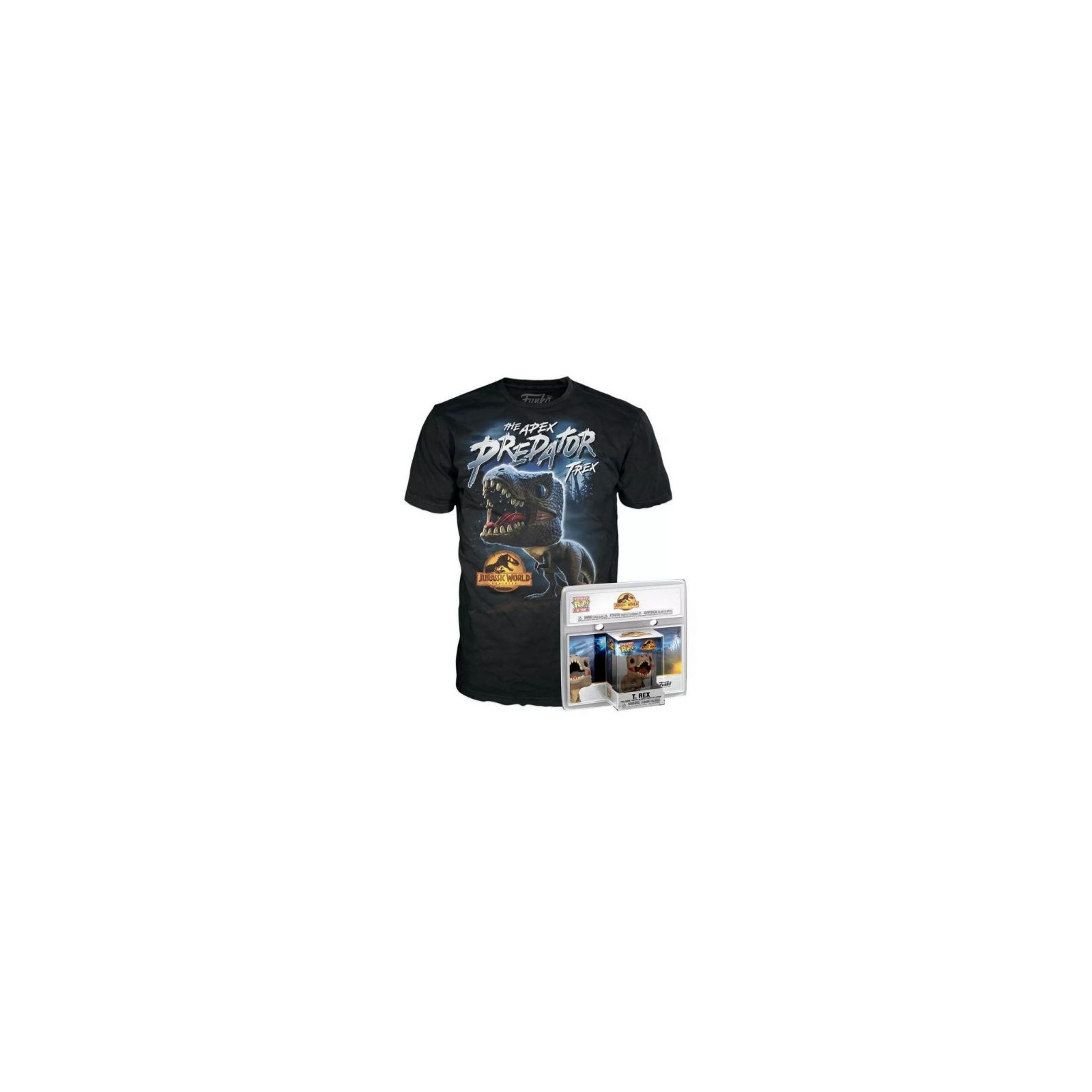 JURASSIC WORLD: WORLD DOMINATION -POCKET POP E TEE BOX - T-REX (T-SHIRT 9-10) - FUNKO POP! - T SHIRT - td-toys.it