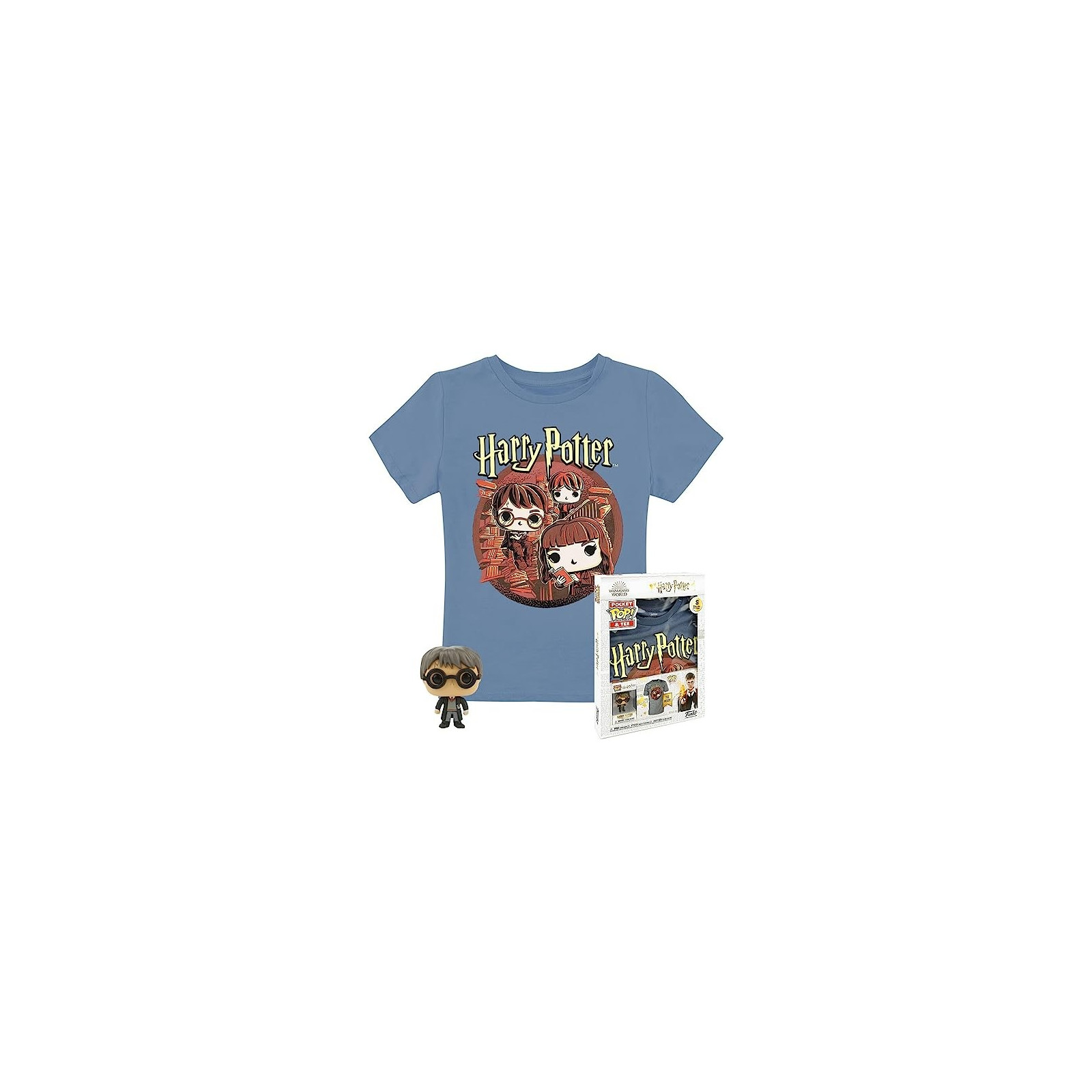 HARRY POTTER - POCKET POP FUNKO E TEE BOX- HARRY POTTER TRIO (T-SHIRT 10-11) - FUNKO POP! - T-SHIRTS - td-toys.it