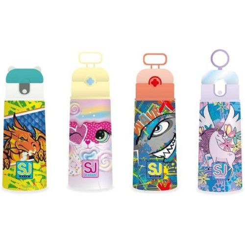 SJ GANG ANIMAL WATER BOTTLE Material: Stainless SteelStraw