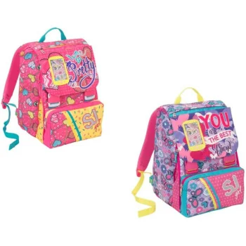 ZAINO SDOPPIABILE SJ.GANG GIRL ROSA CON CUORI-ZAINO SCUOLA - ASILO