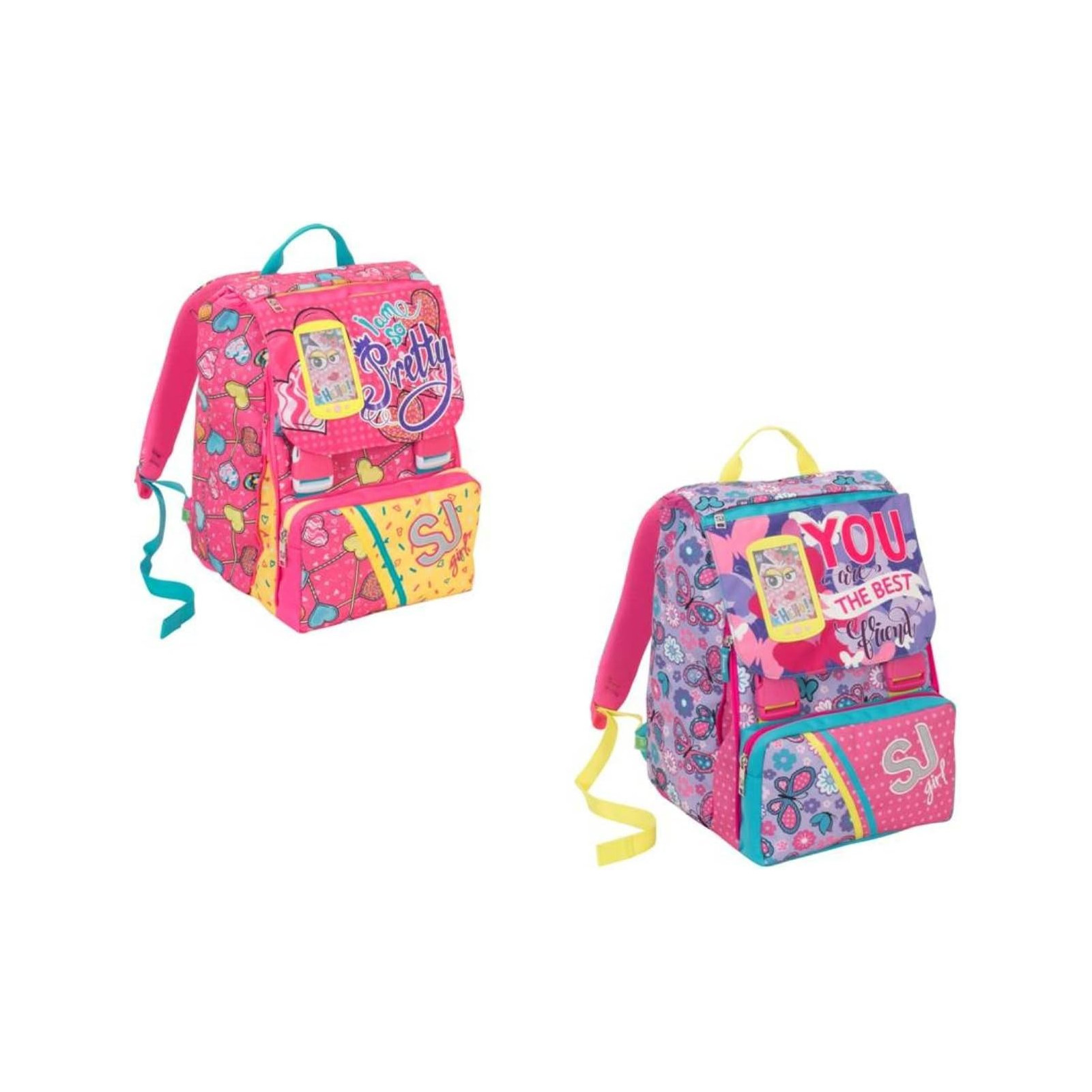 ZAINO SDOPPIABILE SJ.GANG GIRL ROSA CON CUORI - Seven - BACKPACKS - td-toys.it