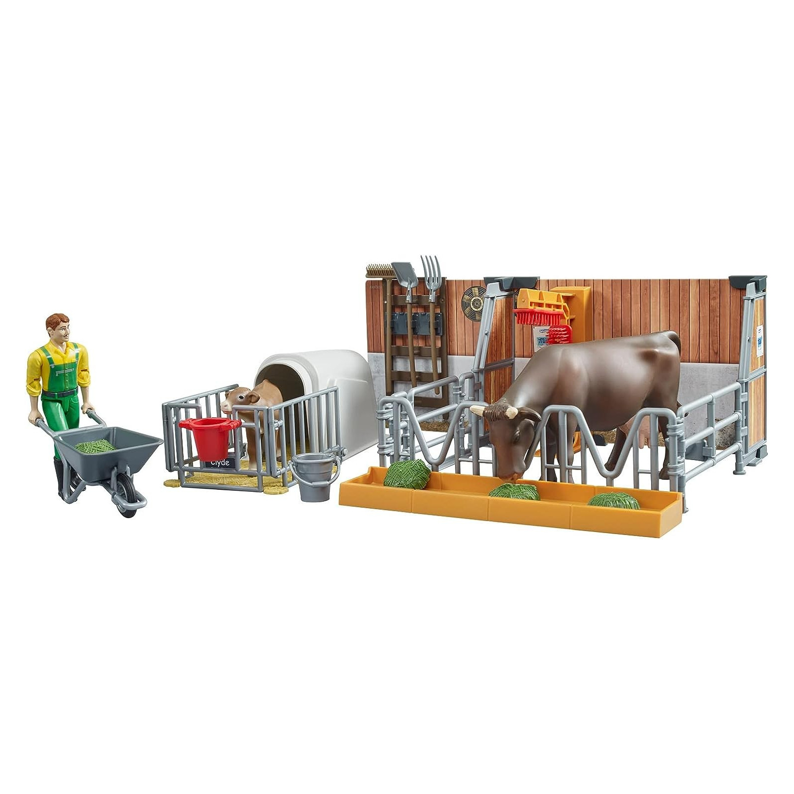 bworld Cow and calf barn withfarmer-CHILD