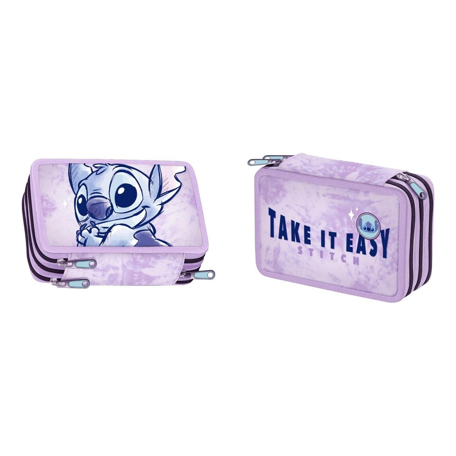 STITCH - Ast. Organizzato 3-zip FILA COLORE VIOLA - CERDÁ - PENCIL CASES - td-toys.it