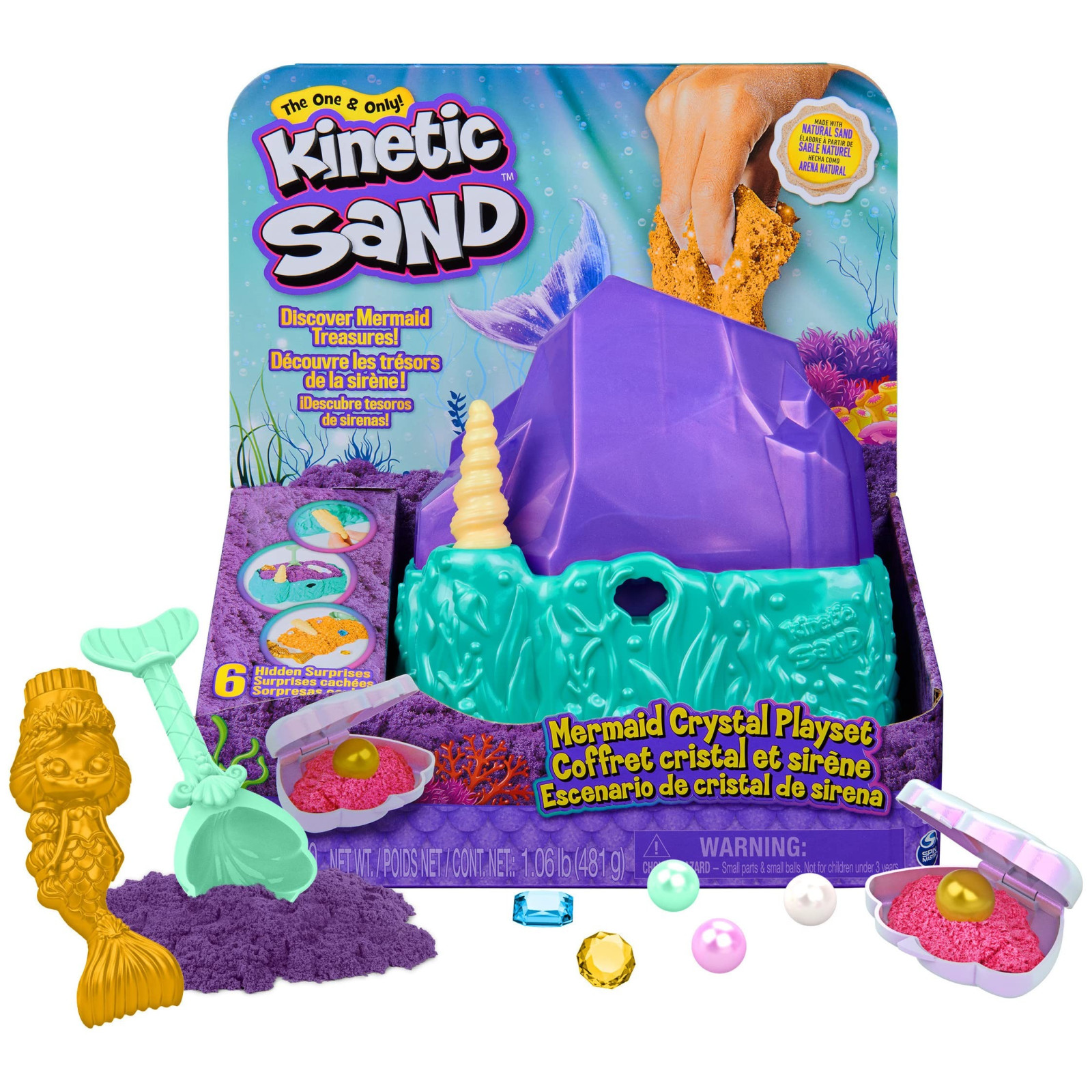 Kinetic sand playset cristallo della sirenetta - SPINMASTER - BAMBINA - td-toys.it