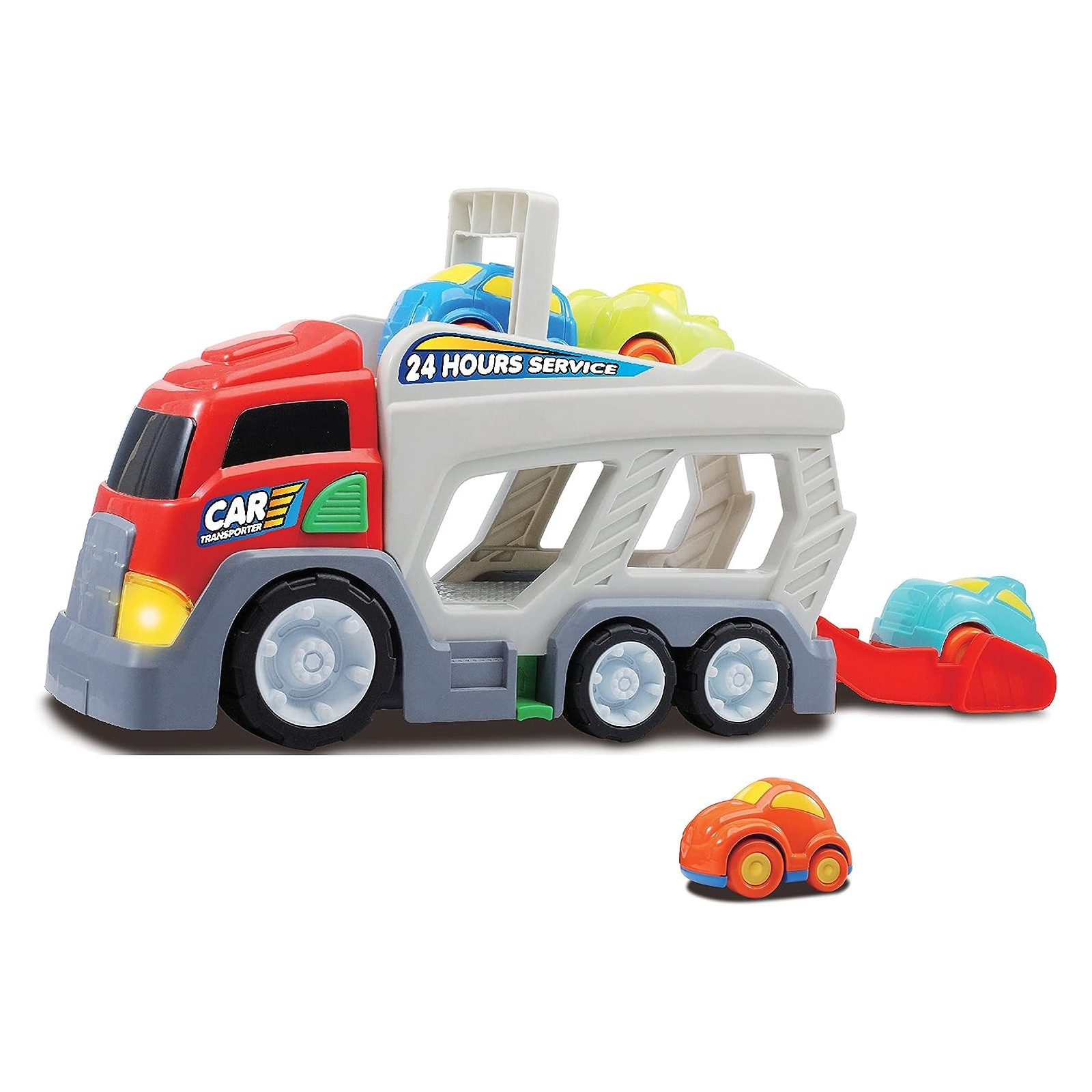 GOGO - GINO CAMIONCINO PORTA MACCHININE LUCI - TEOREMA - PRIMA INFANZIA - td-toys.it