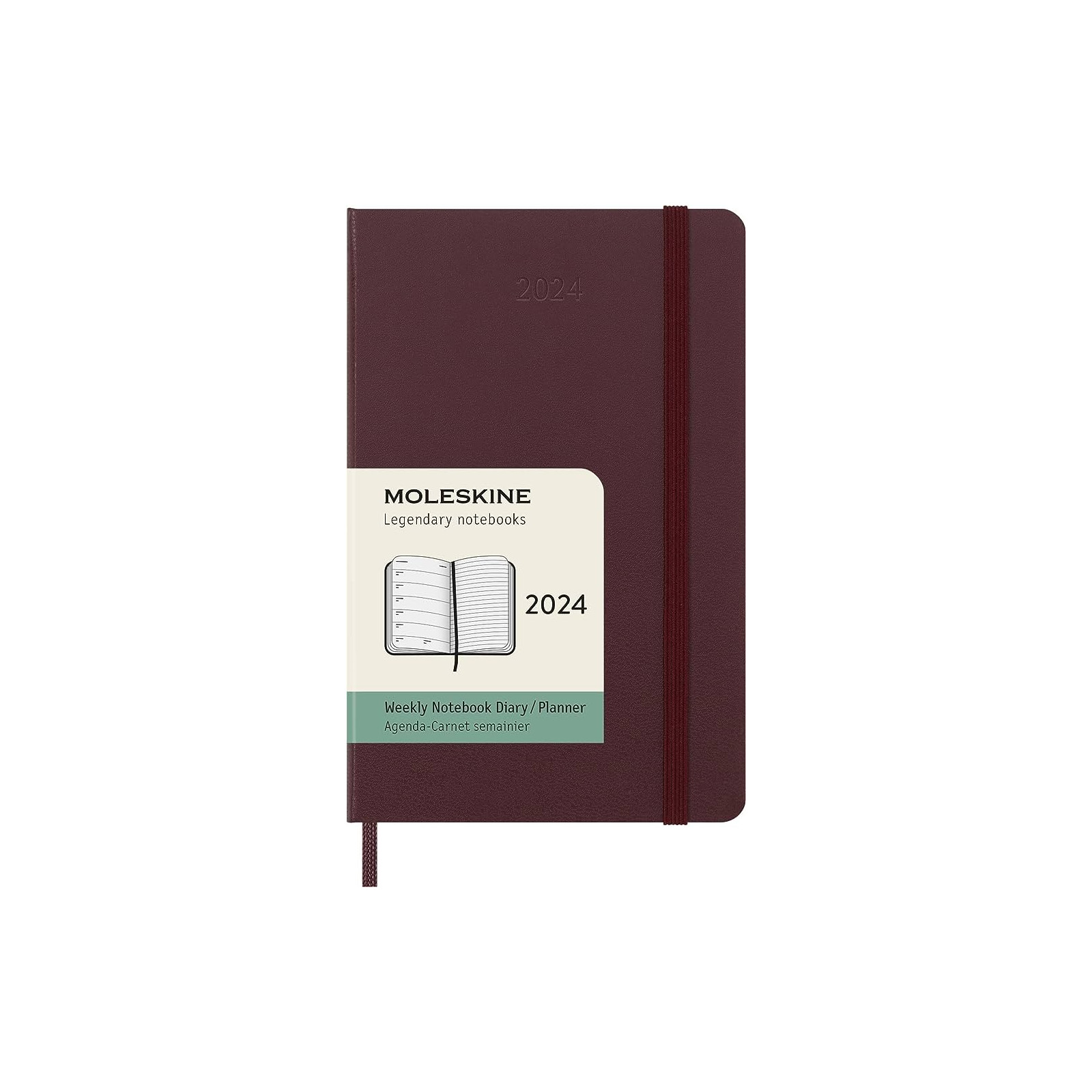 AG.12M SETT. PK C.RIG. ROSSO BORGOGNAMOLESKINE 2024 - MOLESKINE - DIARI/AGENDE - td-toys.it