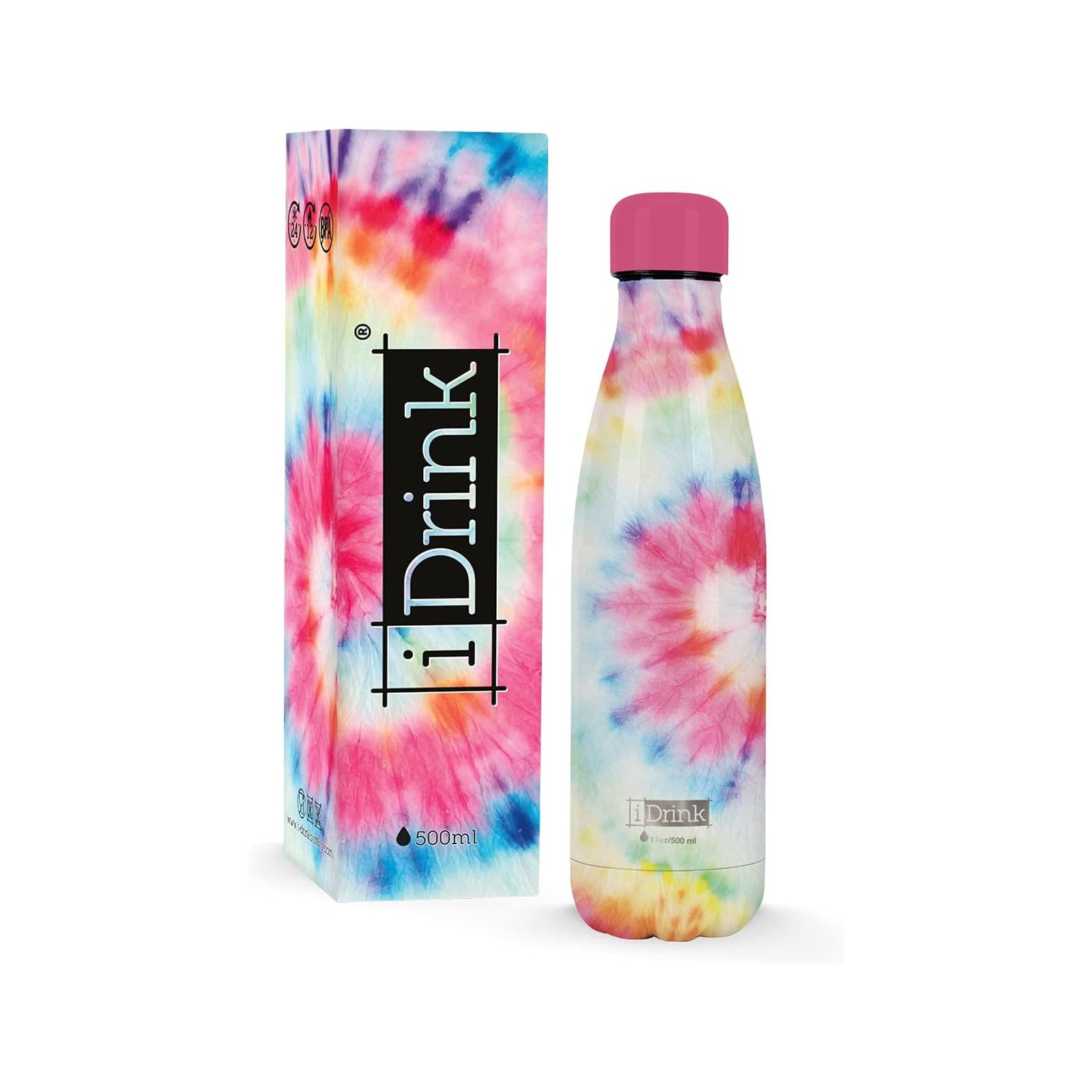 BOTTIGLIA TERMICA 500 ML TIE DYE - I-TOTAL - BORRACCE - td-toys.it