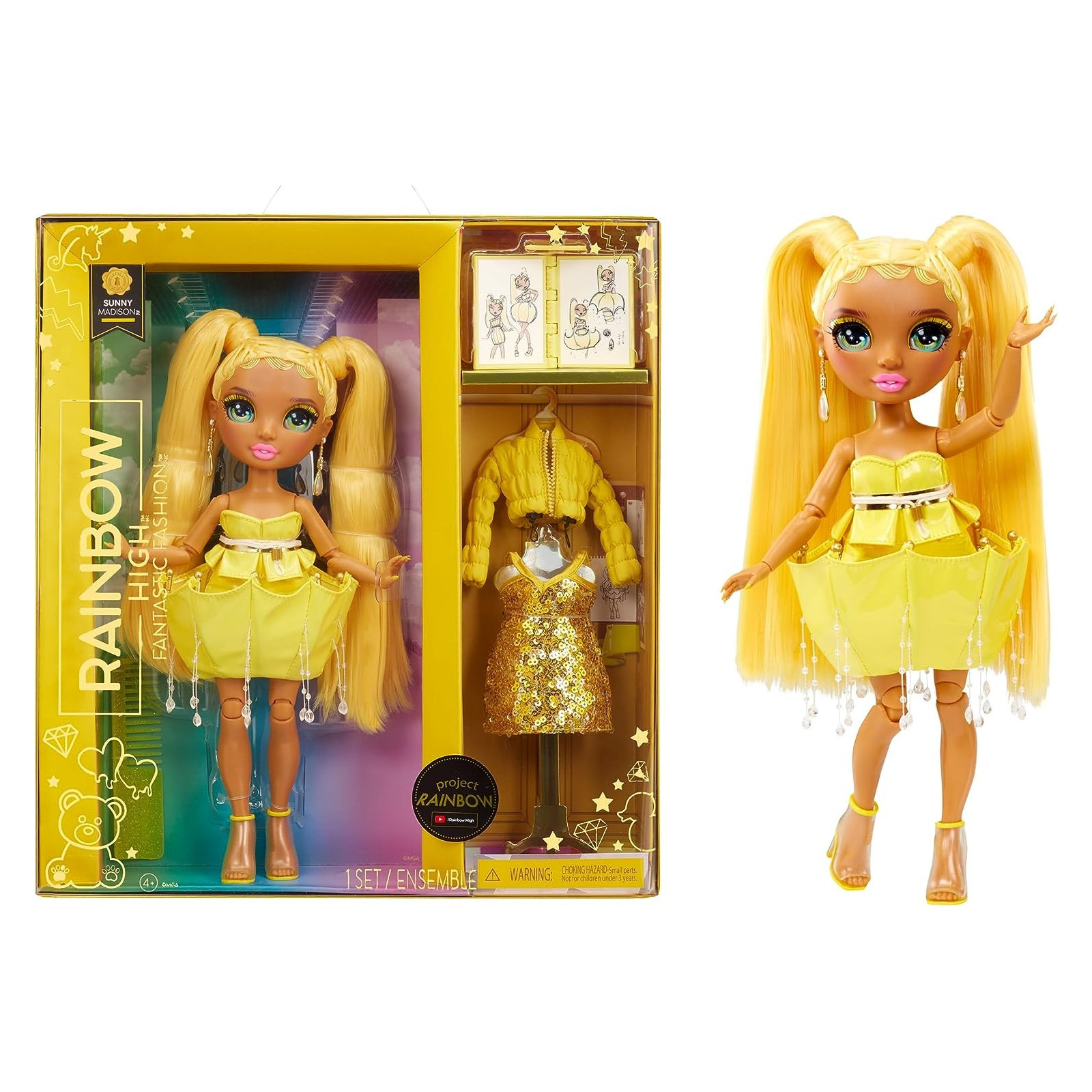 RAINBOW HIGH FANTASTIC FASH.YELLOW 587347 - MGA - BAMBINA - td-toys.it