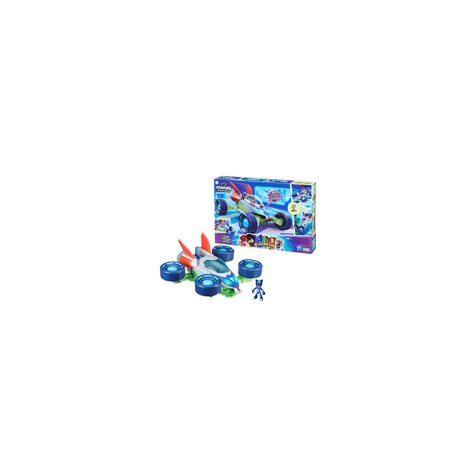 Pj masks: eroi super power, pj explo-mobile, veicolo convertibile, con luci e suoni, giocattoli dei superpigiamini - HASBRO -...