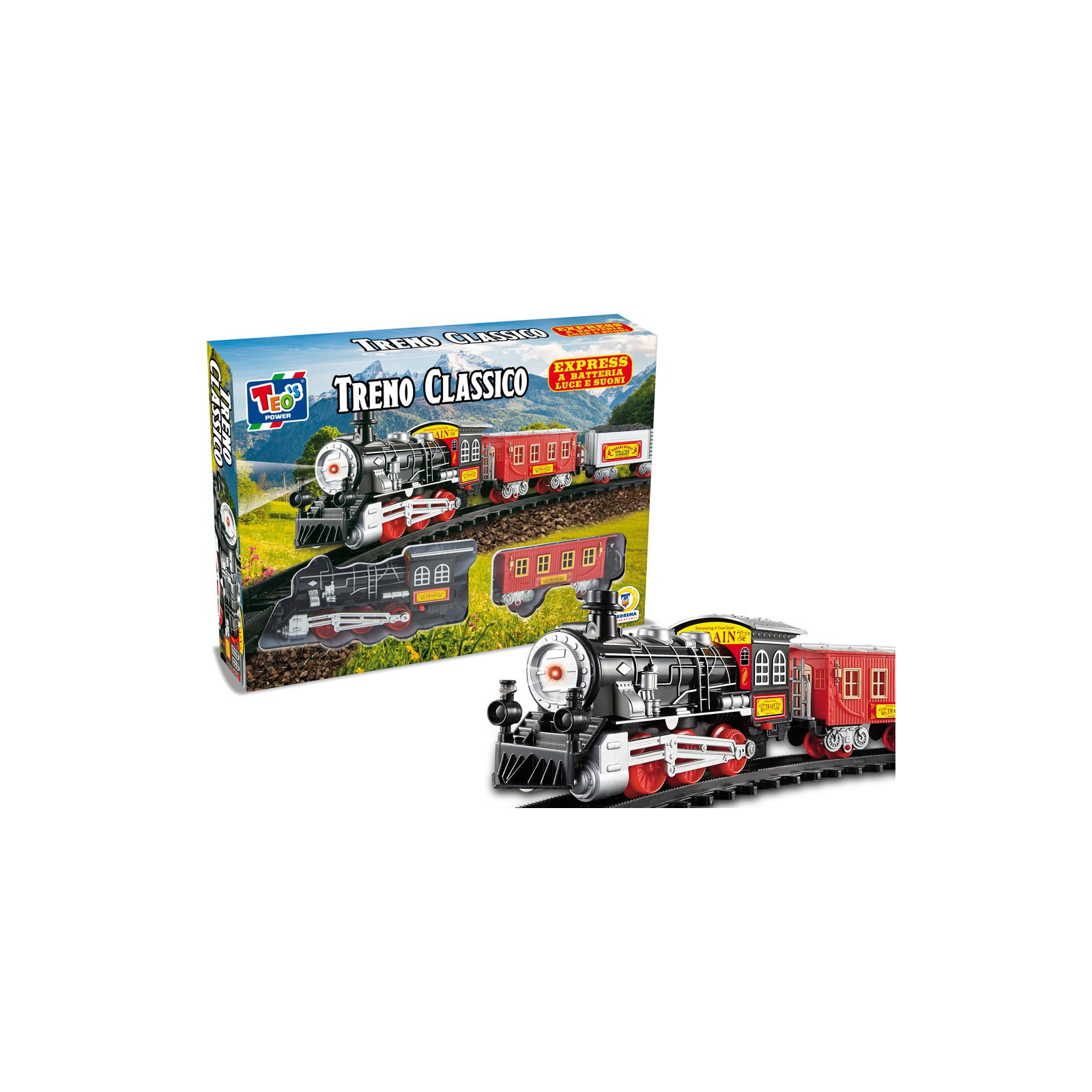 TEO'S - ELECTRIC CLASSIC TRAIN PISTA 80 - 105 CM-REMOTE CONTROLS