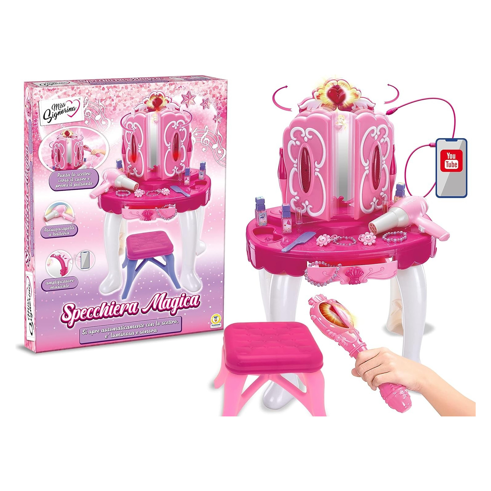 MISS SIGNORINA - SPECCHIERA LUMINOSA CON APERTURA - TEOREMA - BAMBINA - td-toys.it