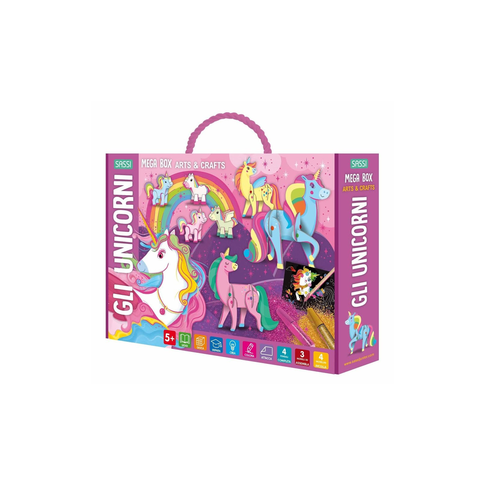 Gli unicorni. Mega box arts & crafts. Ediz. a colori. Con Prodotti vari-SASSI EDITORE