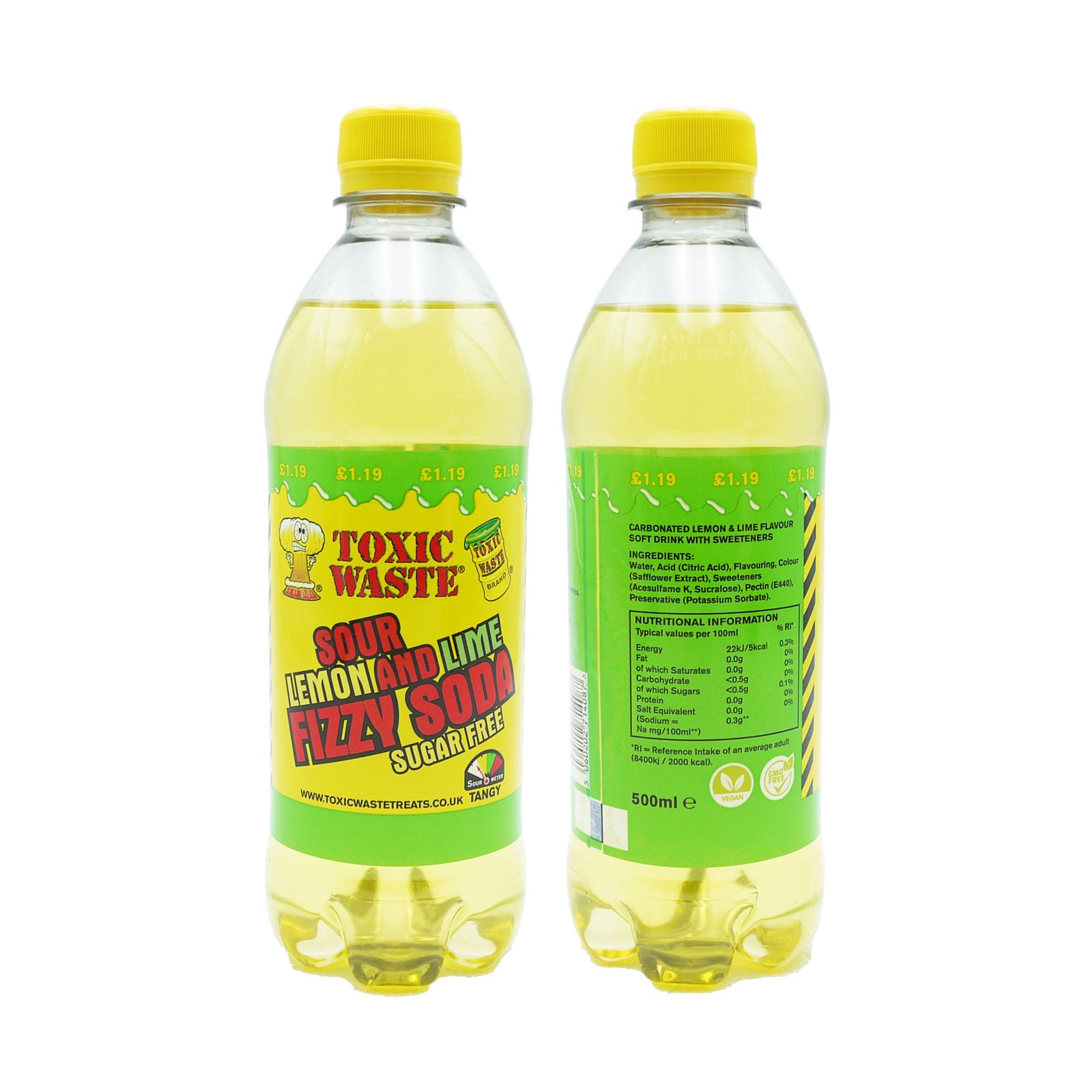 Toxic Waste Fizzy Soda Sour Lemon & Lime 500ml - - BEVANDE - td-toys.it