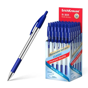 Penna sfera ErichKrause® R-301 Classic Matic&Grip 1.0, ink color blu-PENS-MARKERS-PENCILS- TD Toys