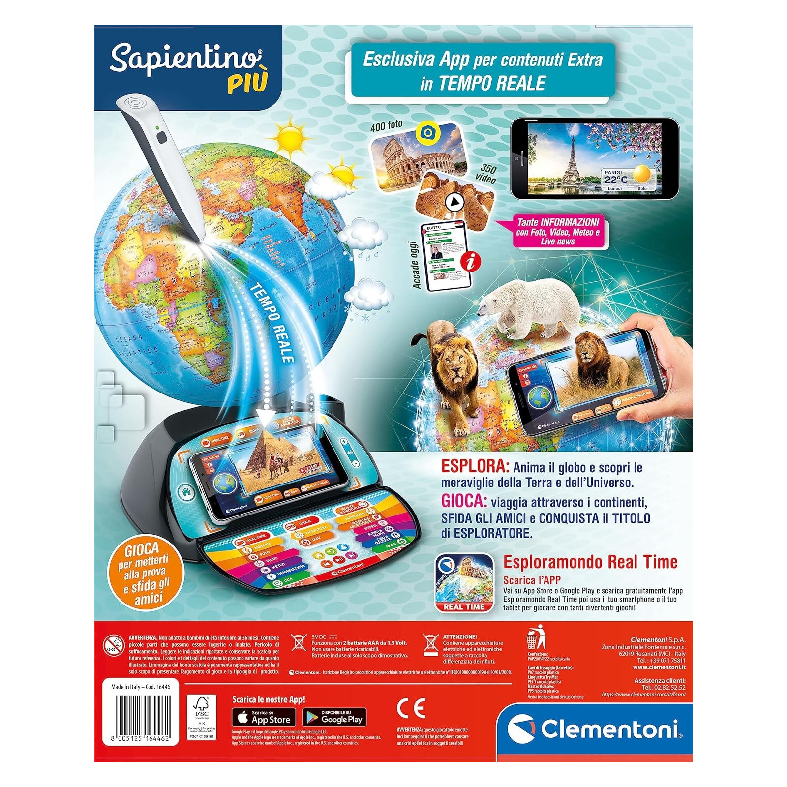 Acheter Globe interactif Exploramundo Digital Clementoni 55387 -  Juguetilandia