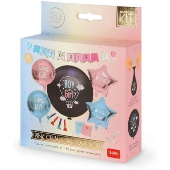 KIT FESTA DI GENDER REVEAL - PINK OR BLUE, WE LOVE YOU-HOME SWEET HOME- TD Toys