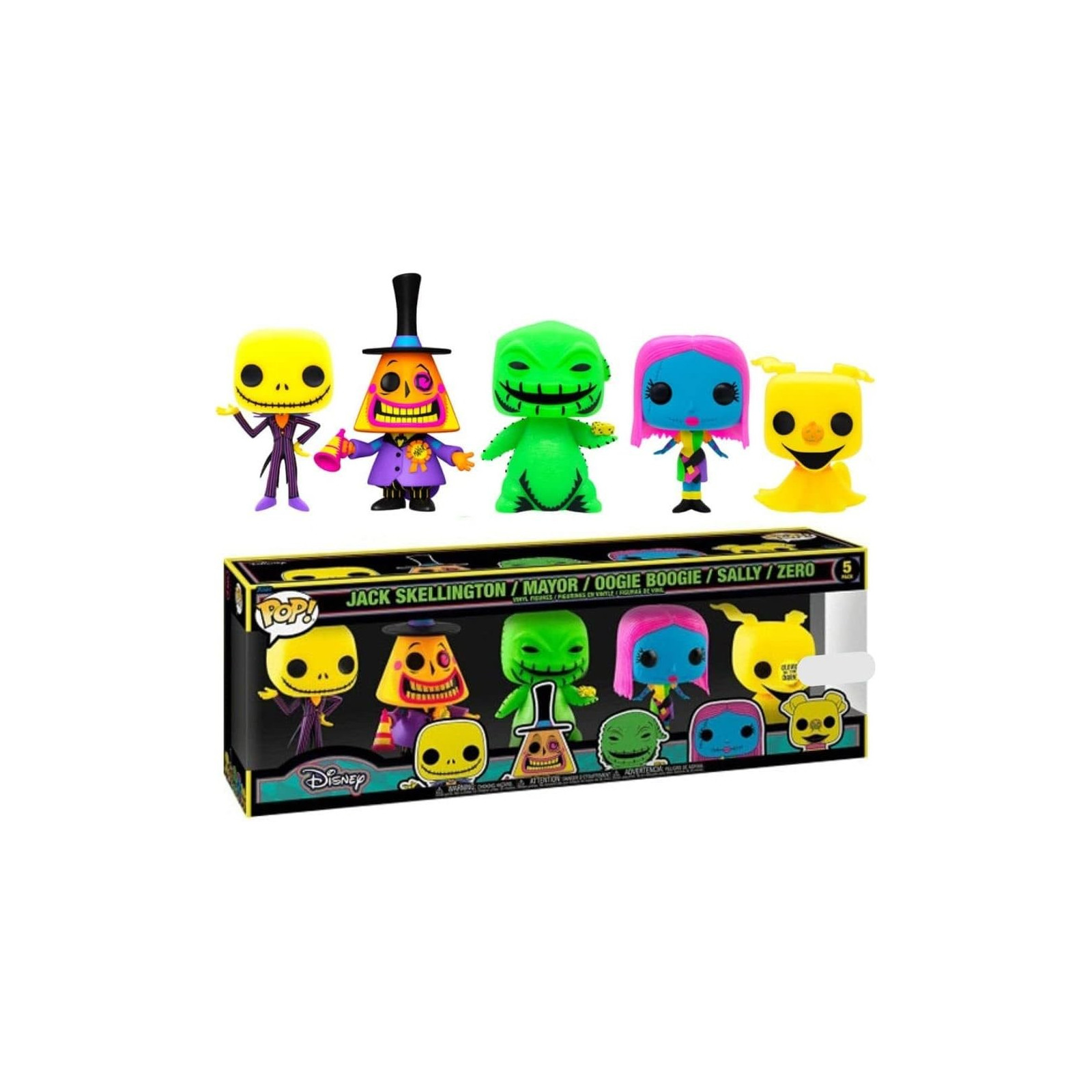 Disney: Nightmare Before Christmas Blacklight - 5Pack (Exclusive) (Pop!) - FUNKO POP! - FUNKO POP! - td-toys.it