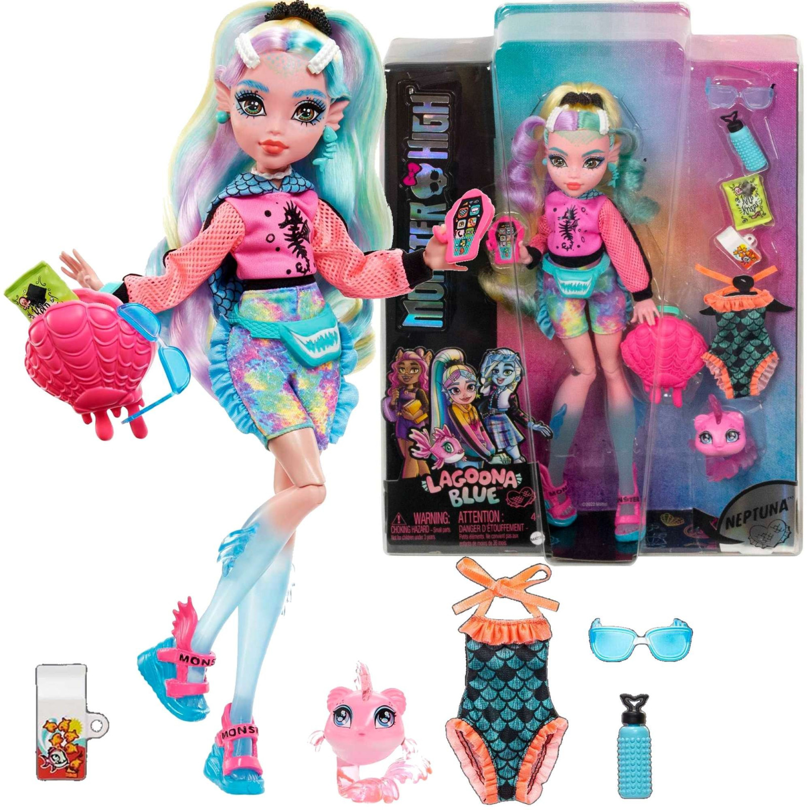 MONSTER HIGH CORE DOLL ASS.HPD53 Neptuna - MATTEL - BAMBINA - td-toys.it