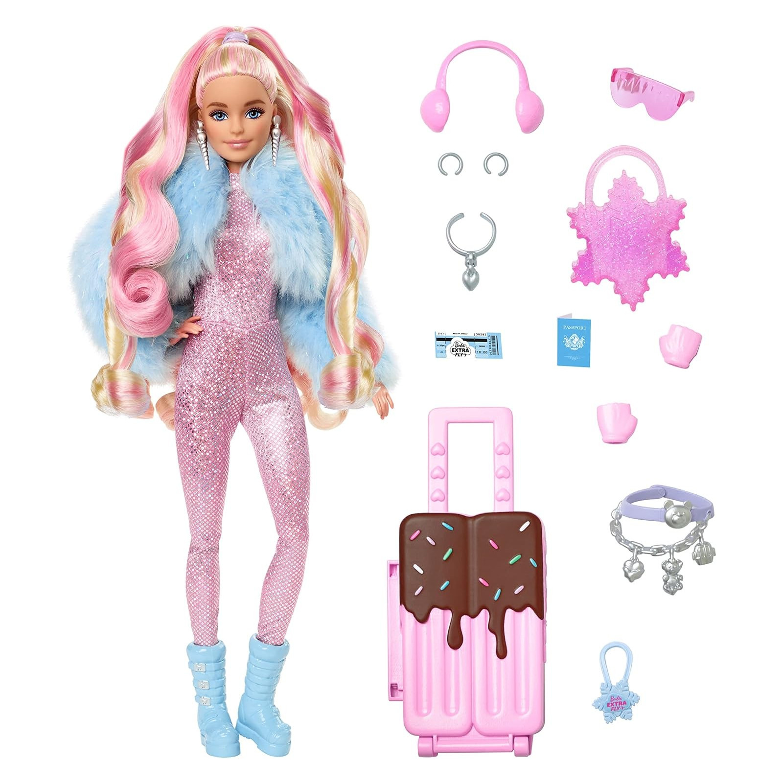 BARBIE EXTRA LOOK NEVE HPB16-BAMBINA