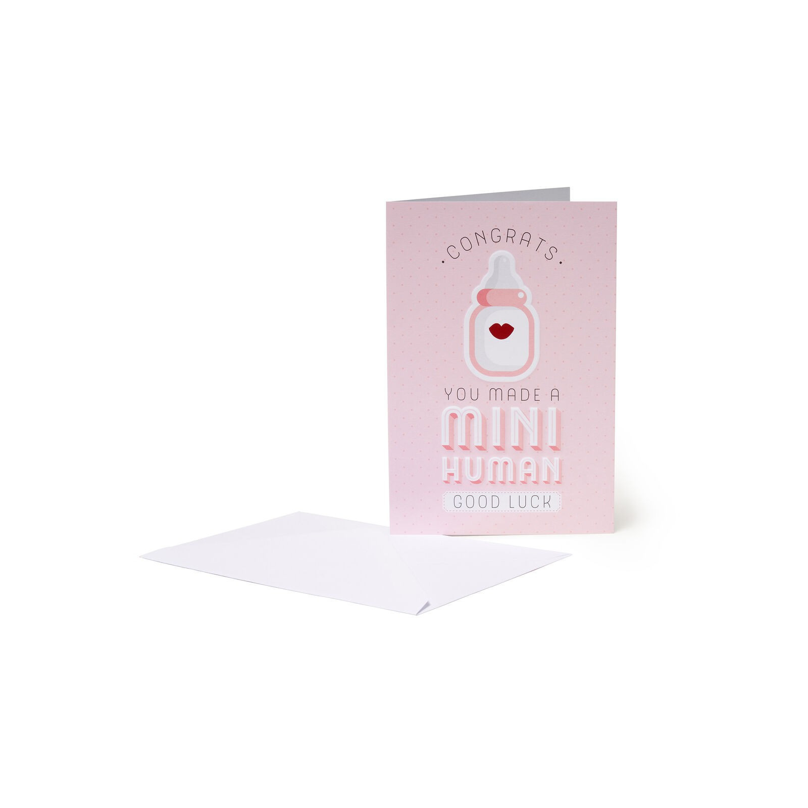 BIGLIETTO D'AUGURI - GREETING BABY BORNCARD - BABY GIRL - MINI HUMAN --LEGAMI MILANO