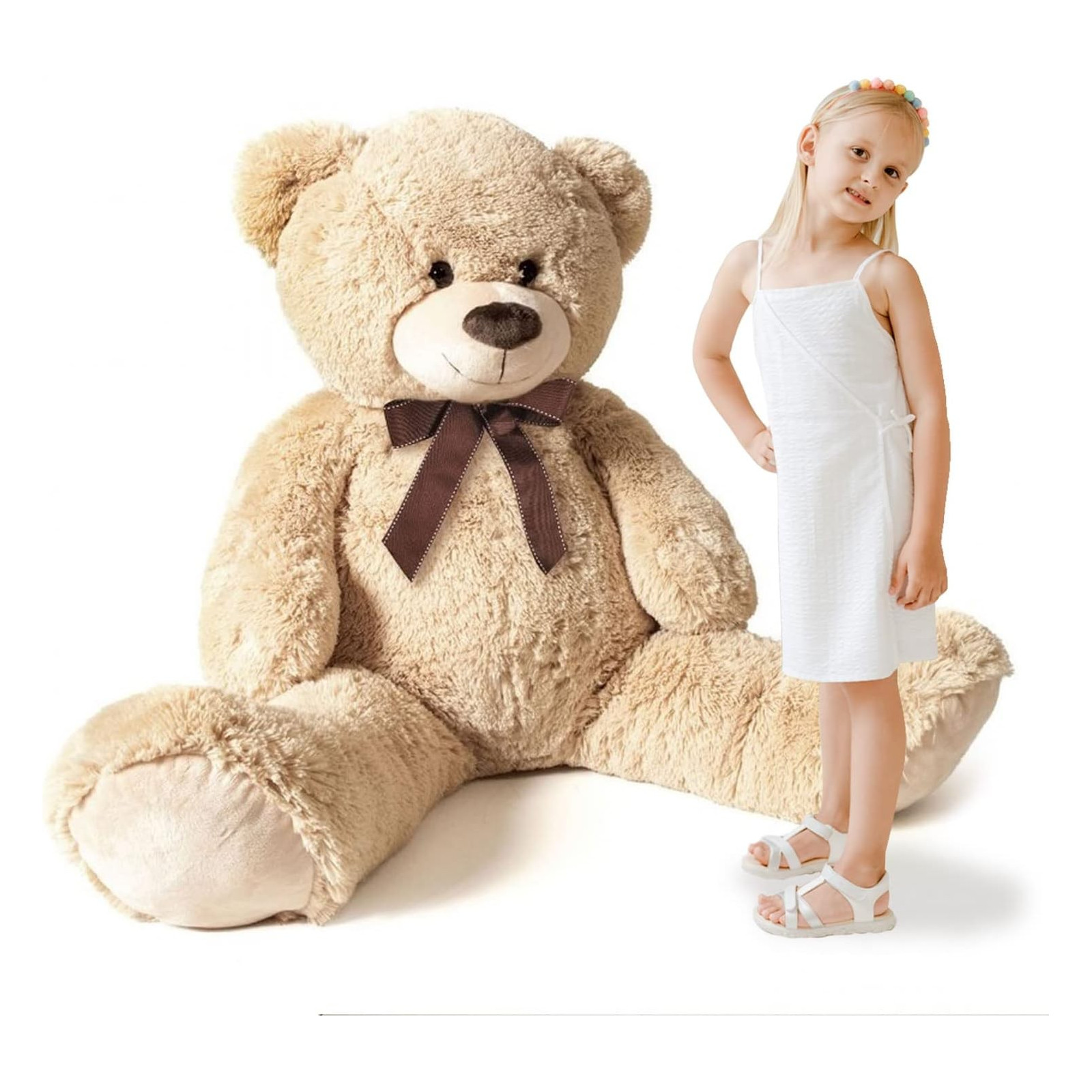 ORSO BEIGE L180CM C/FIOCCO - DE.CAR2 - TEDDY BEAR - td-toys.it