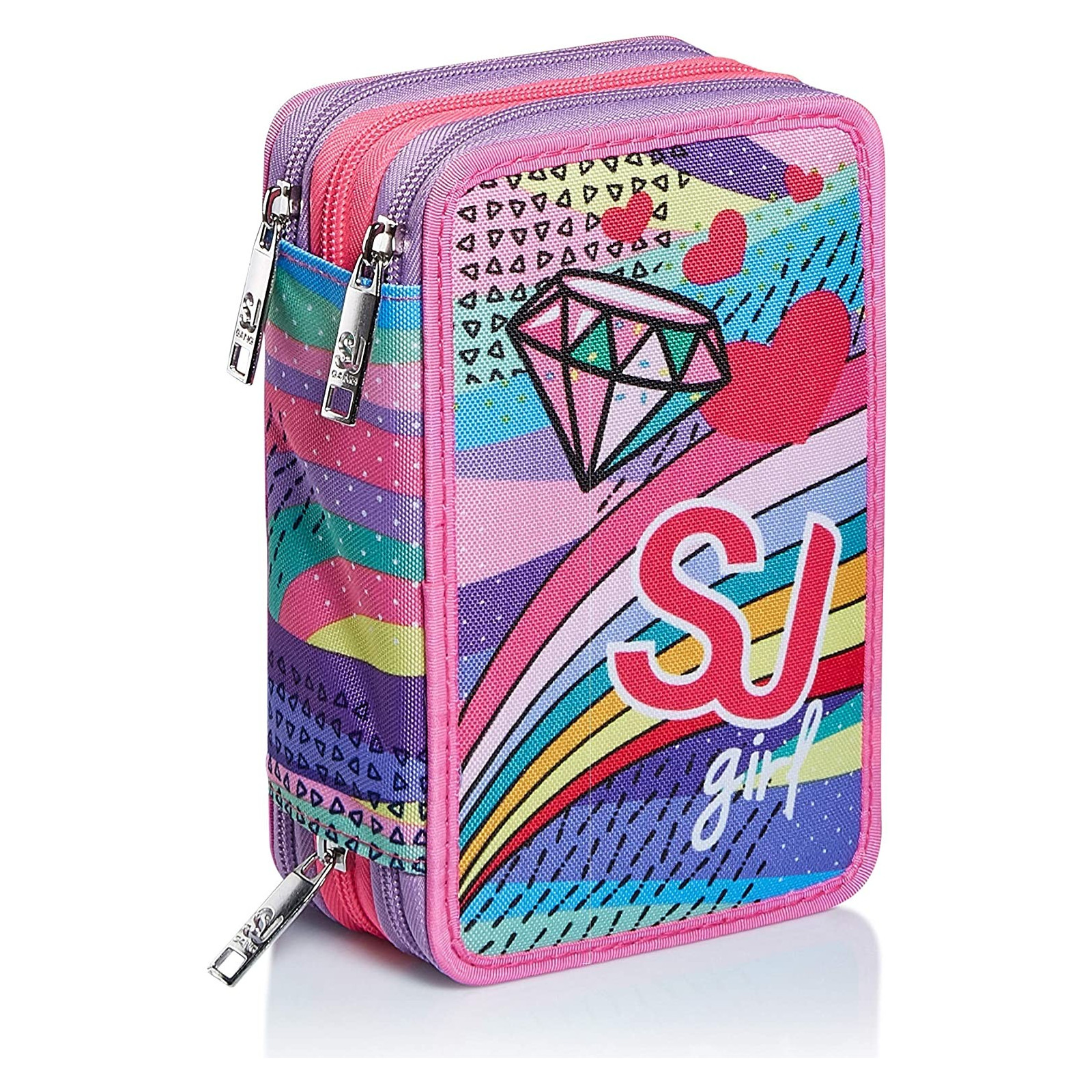 AST.3 ZIP SJ GANG PASTEL RAINBOW - Seven - PENCIL CASES - td-toys.it