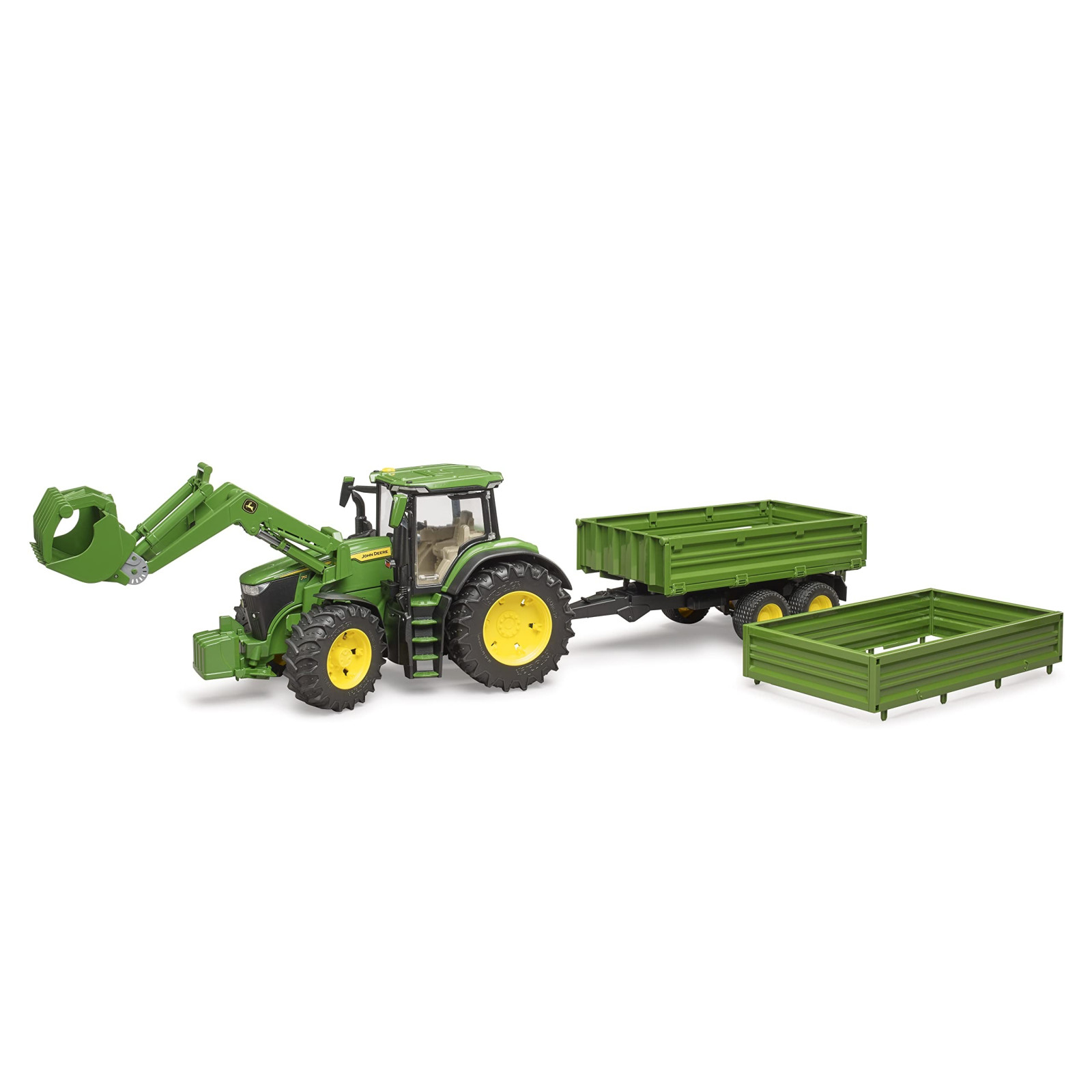 John Deere 7R 350 frontloaderand tandemaxle tipping trailer - BRUDER - BAMBINO - td-toys.it