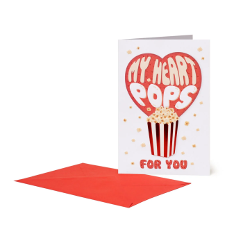 BIGLIETTO D'AUGURI - GREETINGCARD - POPCORN - POPCORN-CARTA- TD Toys