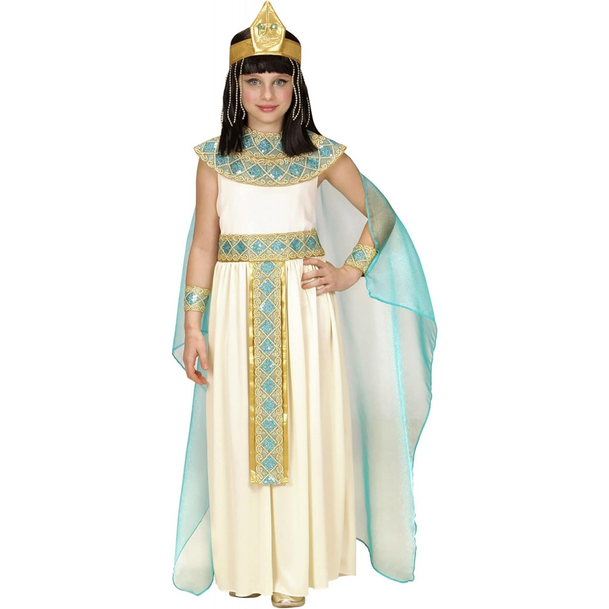 "CLEOPATRA" (vestito con cintura, collare, braccialetti, copricapo, mantello)-CARNIVAL