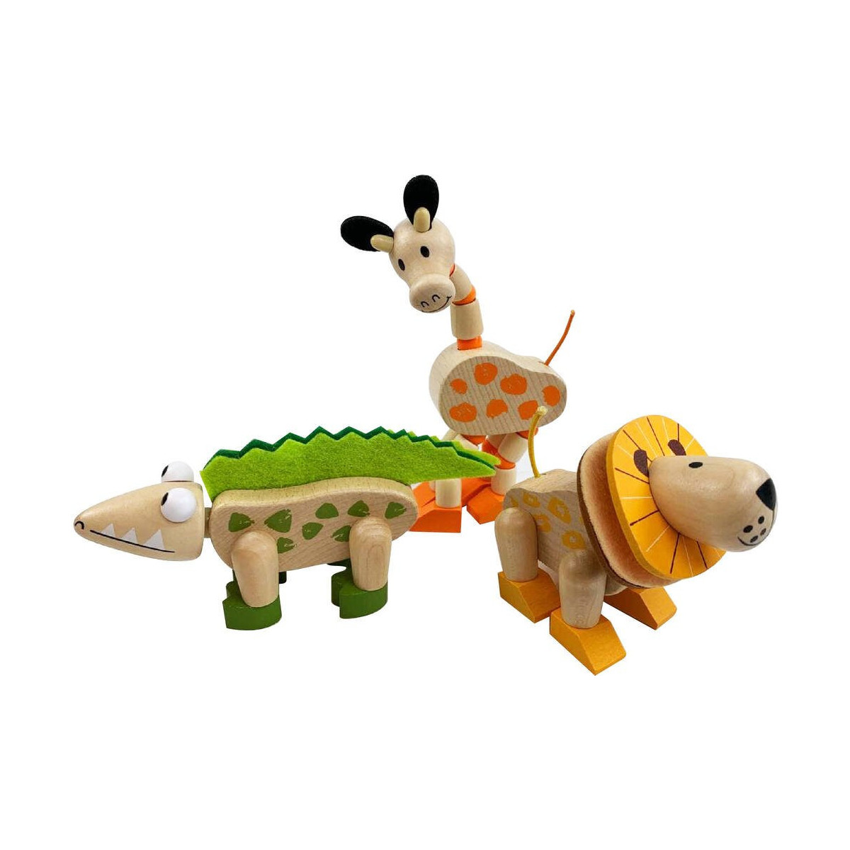 WOODEN TOYS - SET - ANIMALI DELLA SAVANA - SASSI EDITORE - SASSI EDITORE - td-toys.it