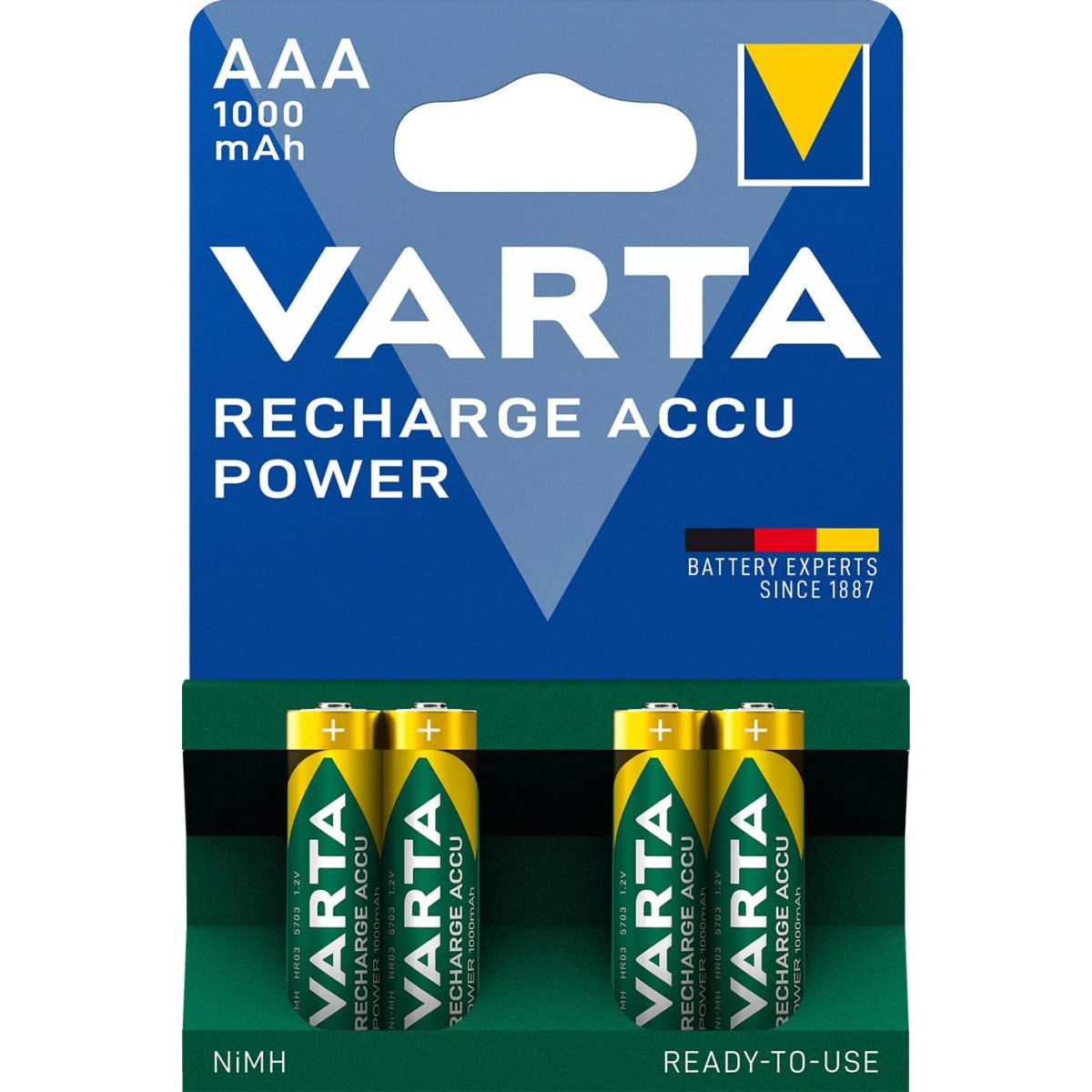 VARTA M/STILO/AAA RICICARICABILE 1000 mAh BL4 - - RICARICABILI - td-toys.it