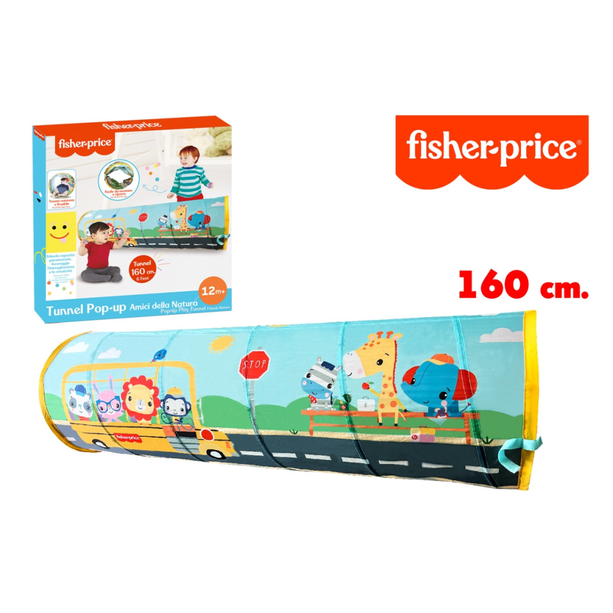 Fisher Price Tunnel PopUp Amici della Natura 160cm - Fisher-Price - PRIMA INFANZIA - td-toys.it