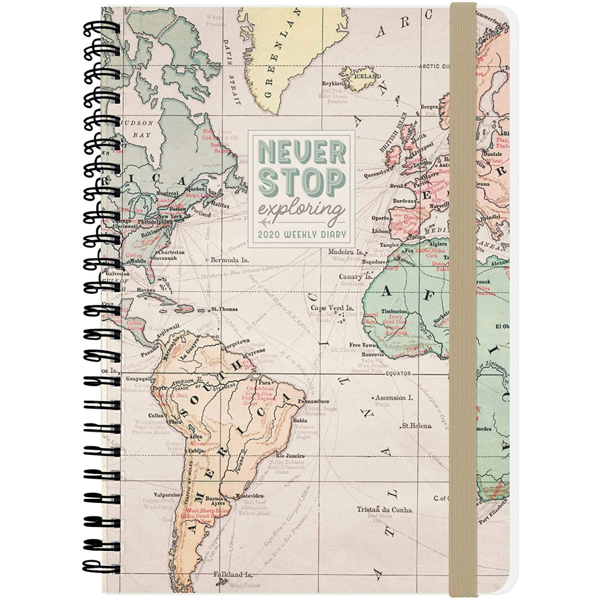 LARGE WEEKLY SPIRAL BOUND DIARY 12 MONTH 2020 - MAP - LEGAMI MILANO - LEGAMI MILANO - td-toys.it