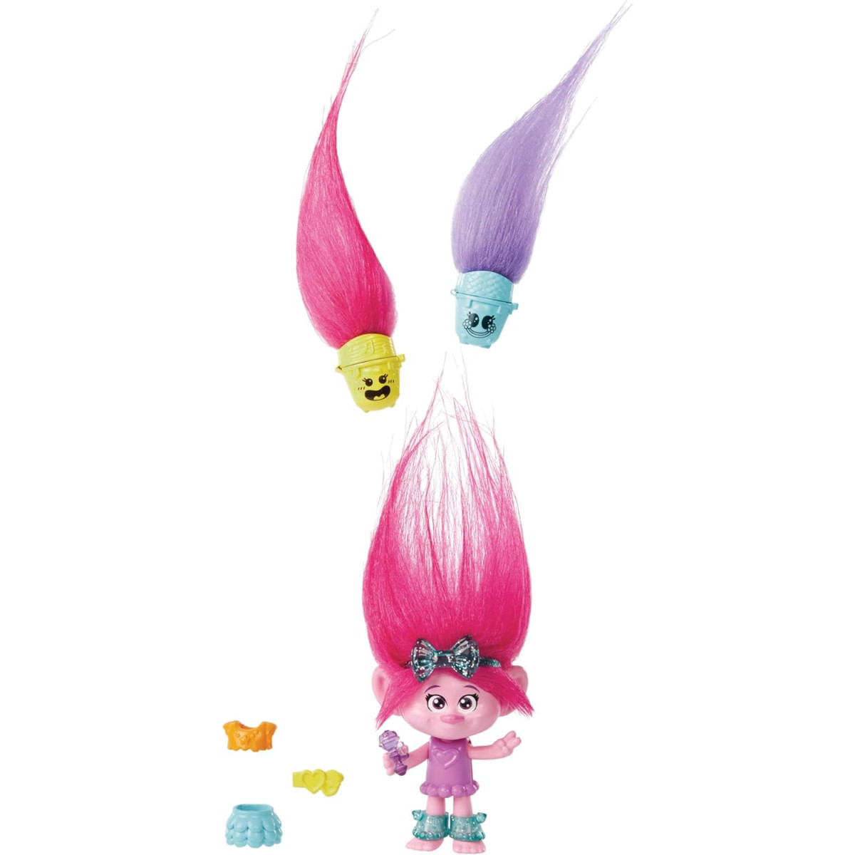 HNF02 Trolls 3 Band Together Hair Pops Poppy piccola bambola da 10 cm - MATTEL - BAMBINA - td-toys.it