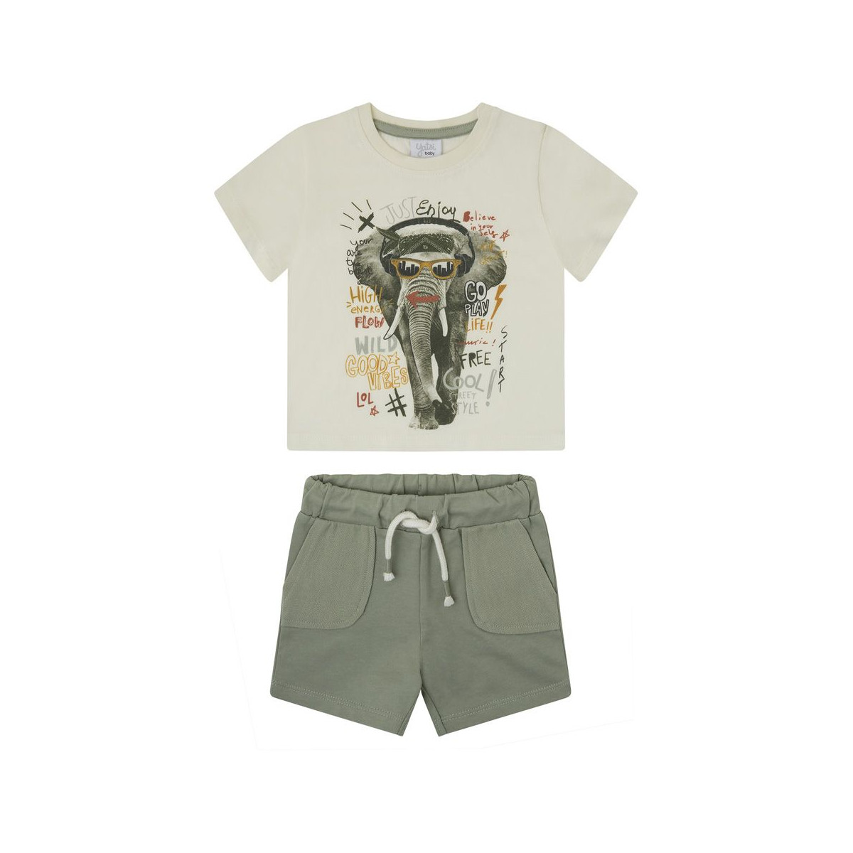 CONJUNTO BBELEPHANT - CRUDO - 24M - 1 - CANADA HOUSE - COMPLETO 2 PEZZI - td-toys.it