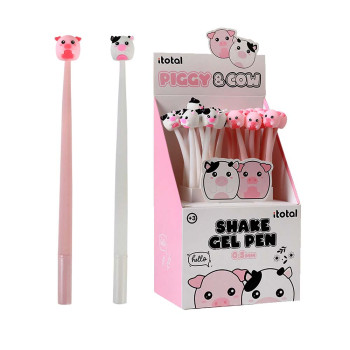 PENNA FLESSIBILE PIGGY & COW-PENS-MARKERS-PENCILS-ERASERS- TD Toys