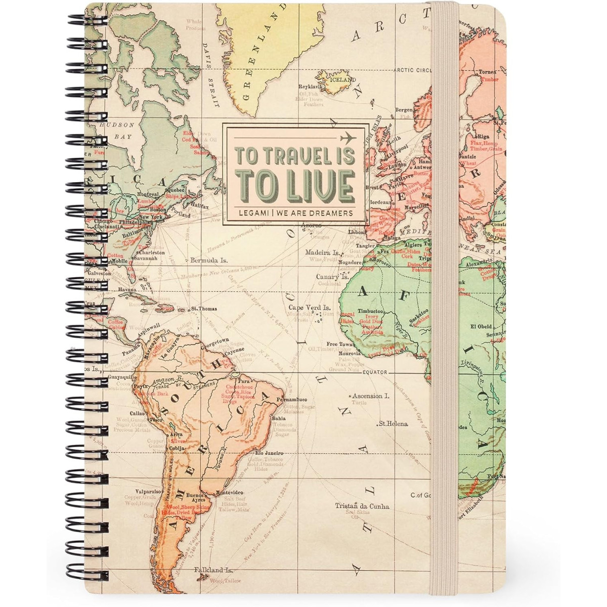 QUADERNO SPIRALATO A RIGHE - SPIRAL NOTEBOOK - LARGE - TRAVEL-LEGAMI MILANO