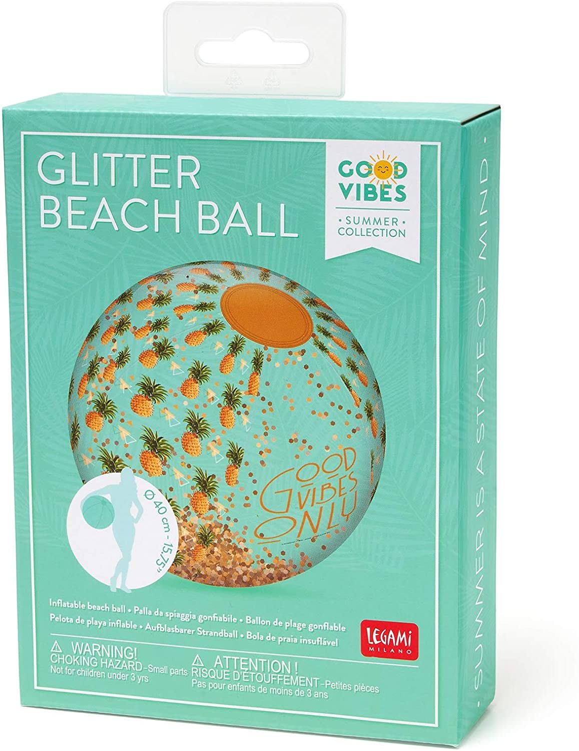 Ballon de Plage Gonflable - Good Vibes RAINBOW