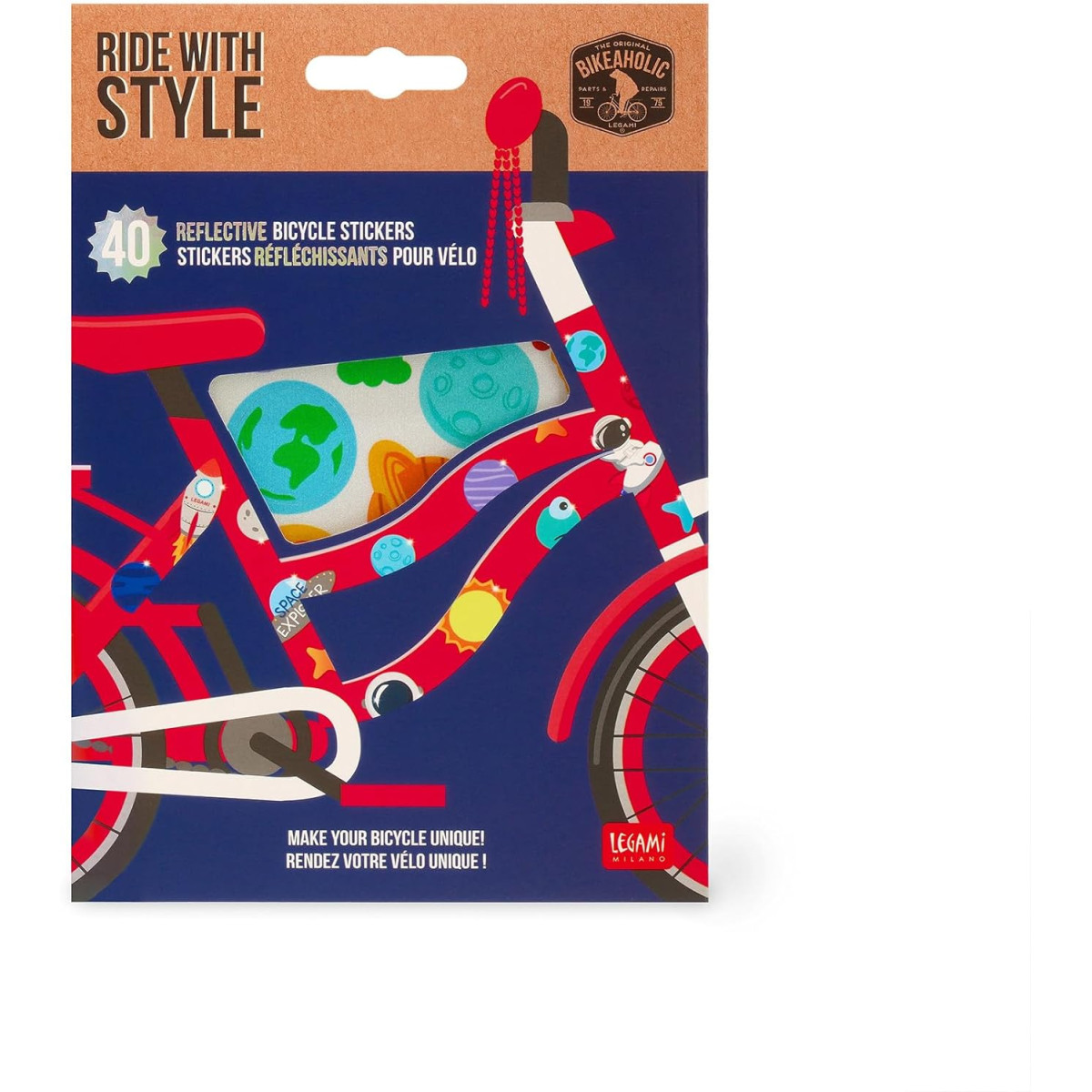 STICKERS RIFLETTENTI BICICL. - RIDE WITH STYLE - SPACE - LEGAMI MILANO - LEGAMI MILANO - td-toys.it