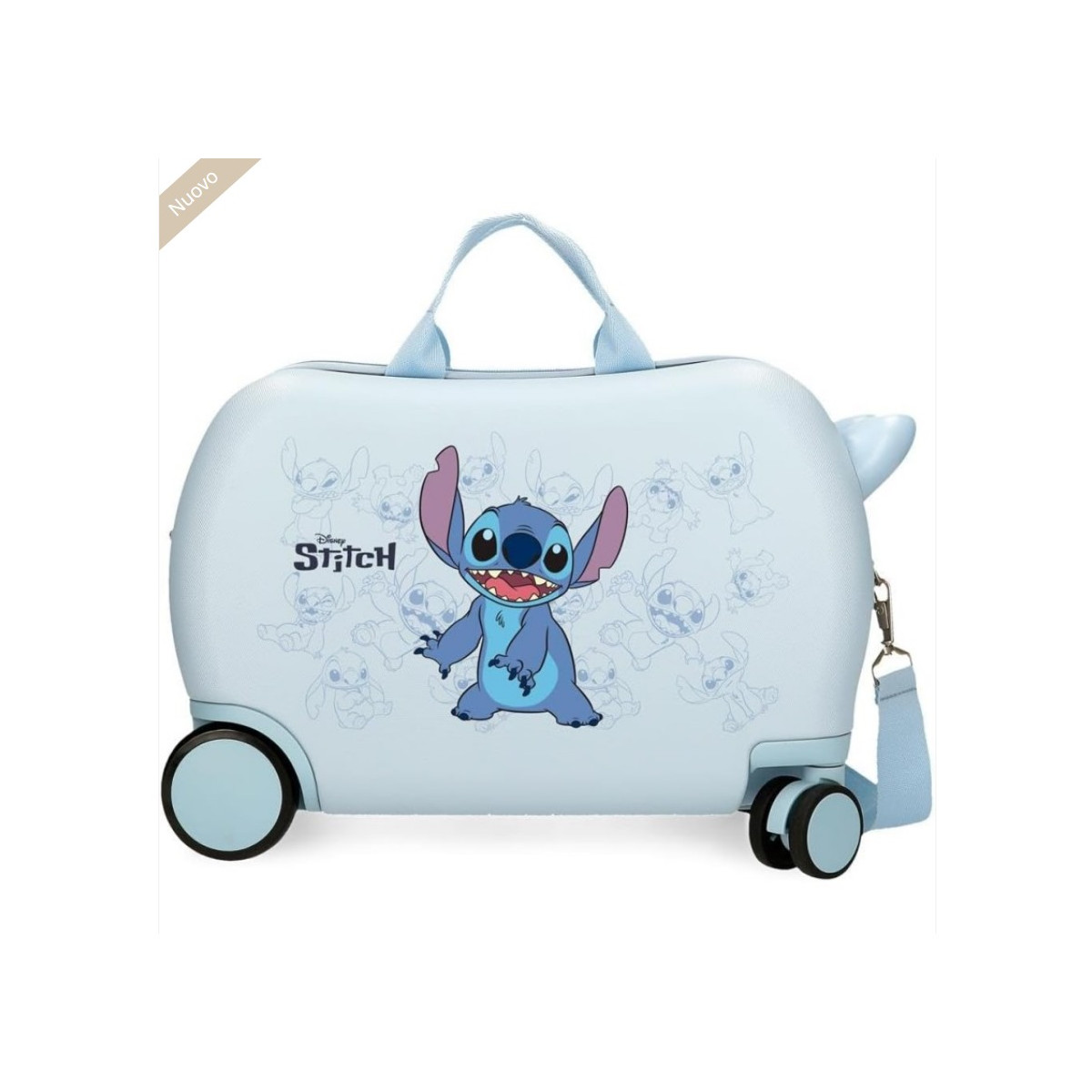 STITCH BOY TROLLEY CAVALCABILE 50x20x38cm. HAPPY - DISNEY - Valigeria - td-toys.it