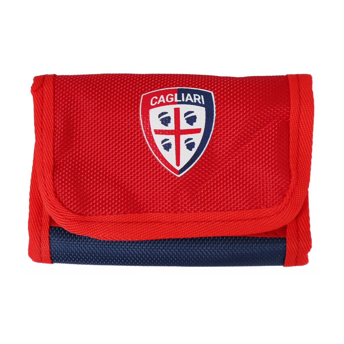 PORTAFOGLIO POLIESTERE CAGLIARI ROSSO CON STEMMA. CM 12,5X8,5-WALLET