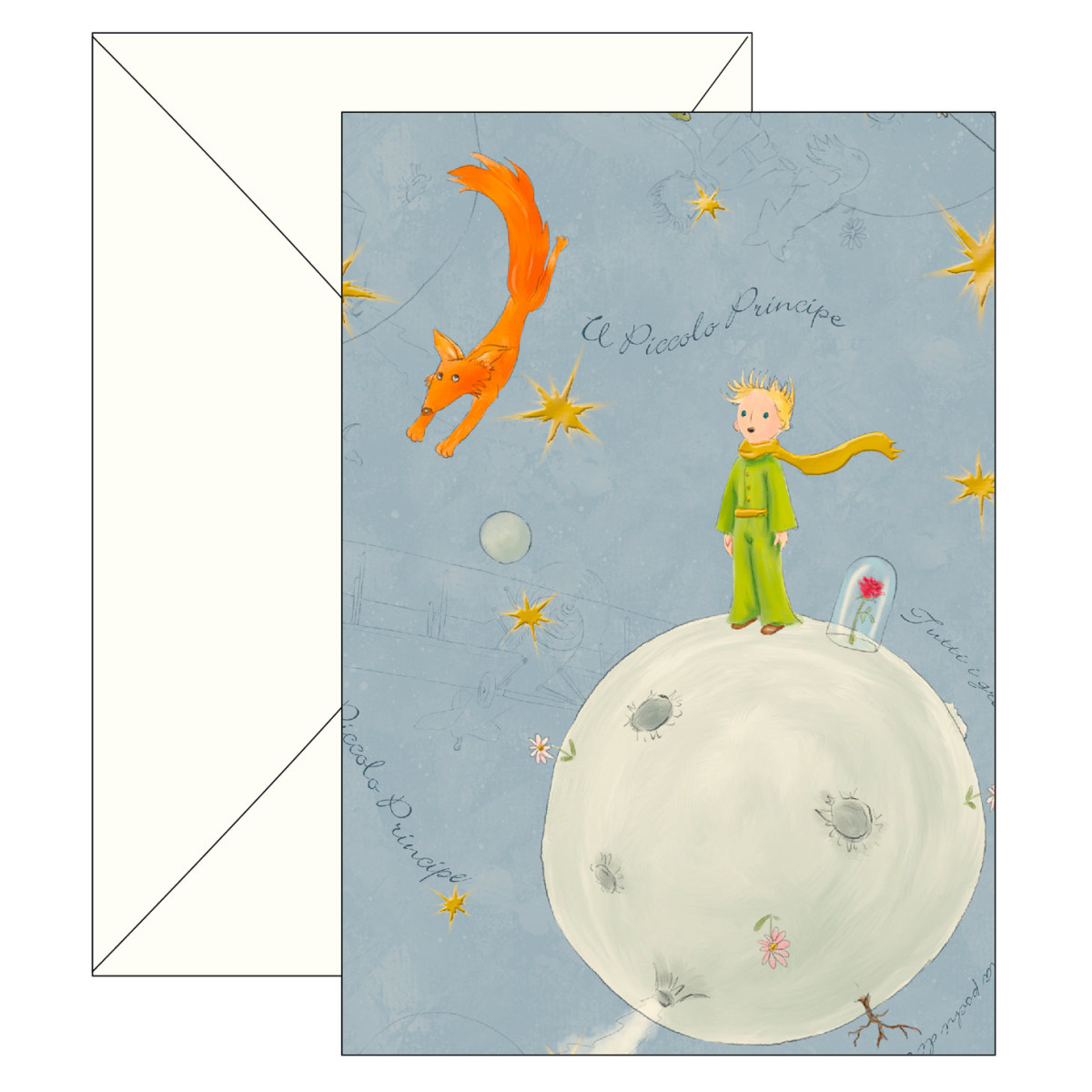 BIGL.IL PICCOLO PRINCIPE CON ORO-GREETING CARDS