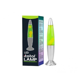 LAMPADA LAVA LED CON LUCE VERDE, CERABIANCA E BASE ARGENTATA - I-TOTAL - GADGETS - td-toys.it