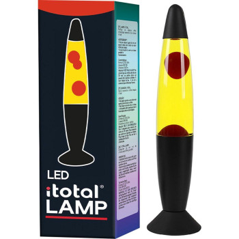 LAMPADA LAVA LED CON LUCE ROSSA, CERABIANCA E BASE NERA - I-TOTAL - GADGETS - td-toys.it