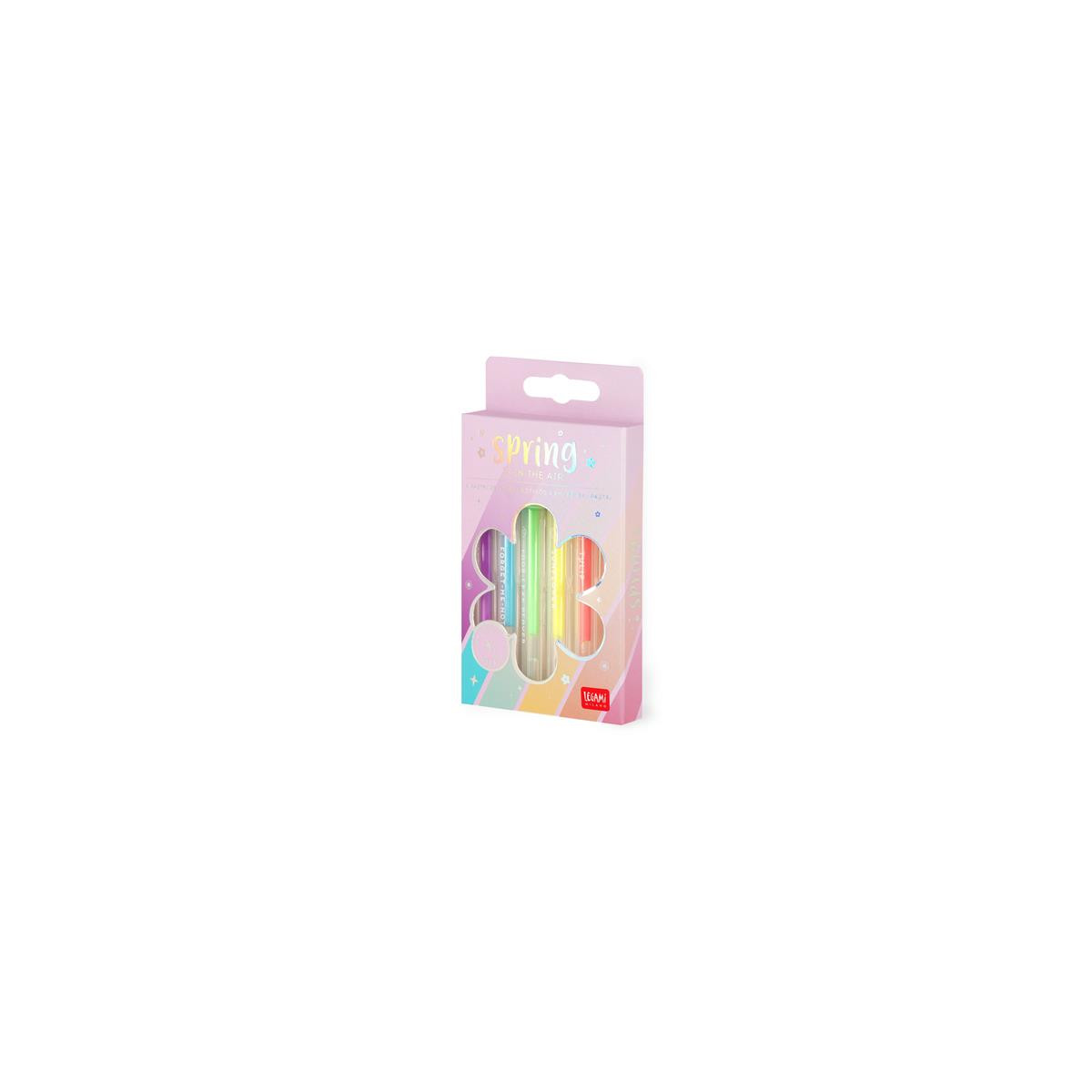 SET DI 6 MINI PENNE GEL - SPRING IS IN THE AIR - PASTEL COLOURS-LEGAMI MILANO