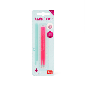 2 REFILL PENNA GEL L. FRIENDS - LOVELY FRIENDS REFILL SET - NEON PINK-STATIONERY- TD Toys