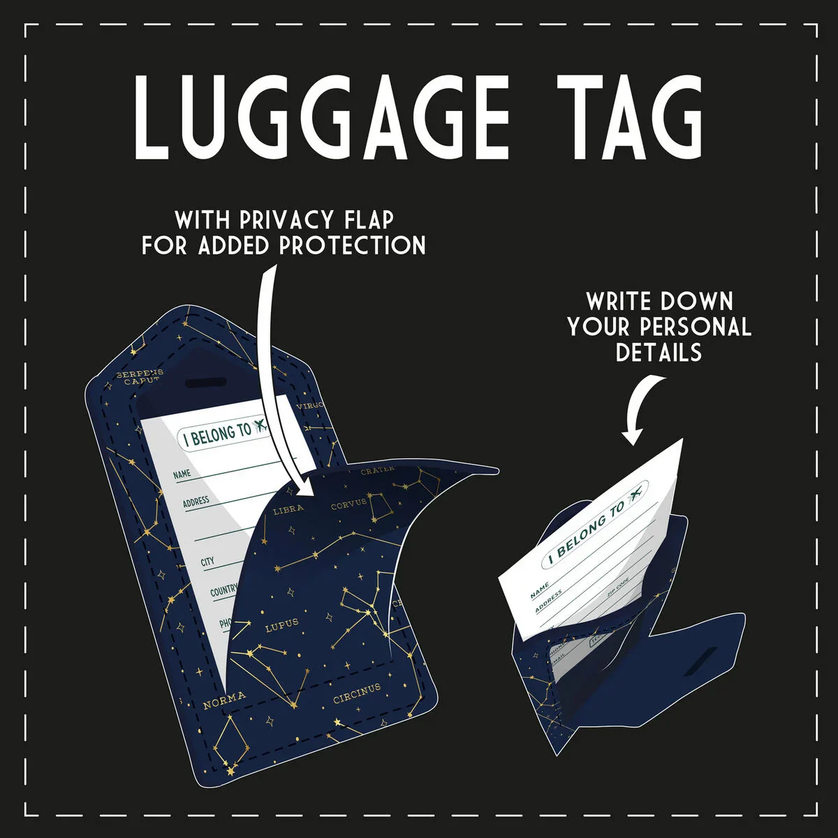 TD Toys|ETICHETTA BAGAGLIO - LUGGAGE TAG - STARS8052694002374
