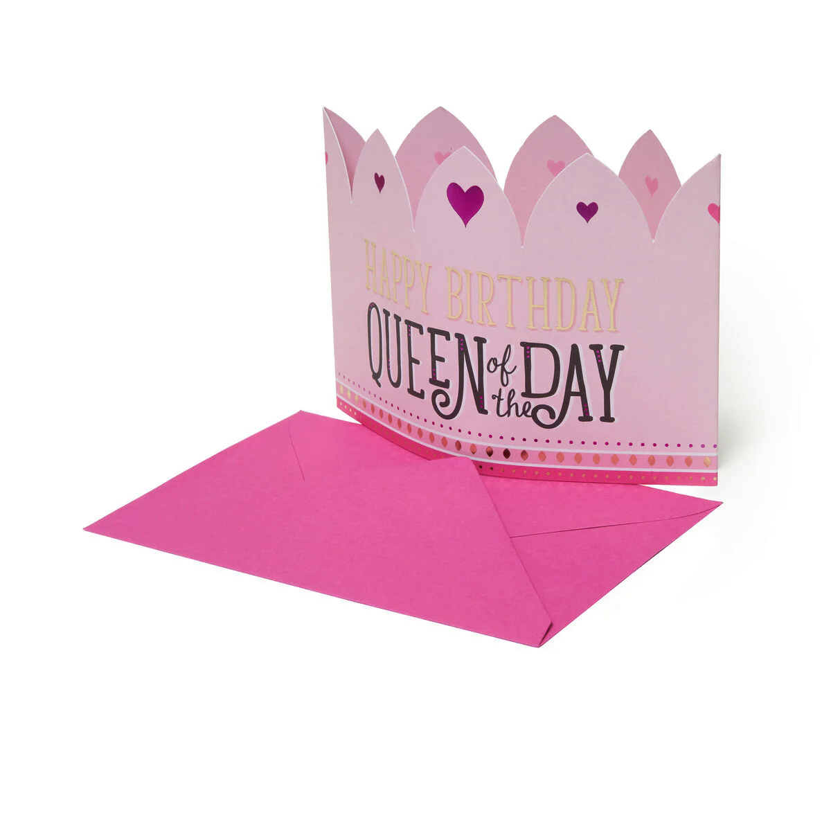 BIGLIETTO D'AUGURI - GREETING CARD - QUEEN CROWN - QUEEN-LEGAMI MILANO