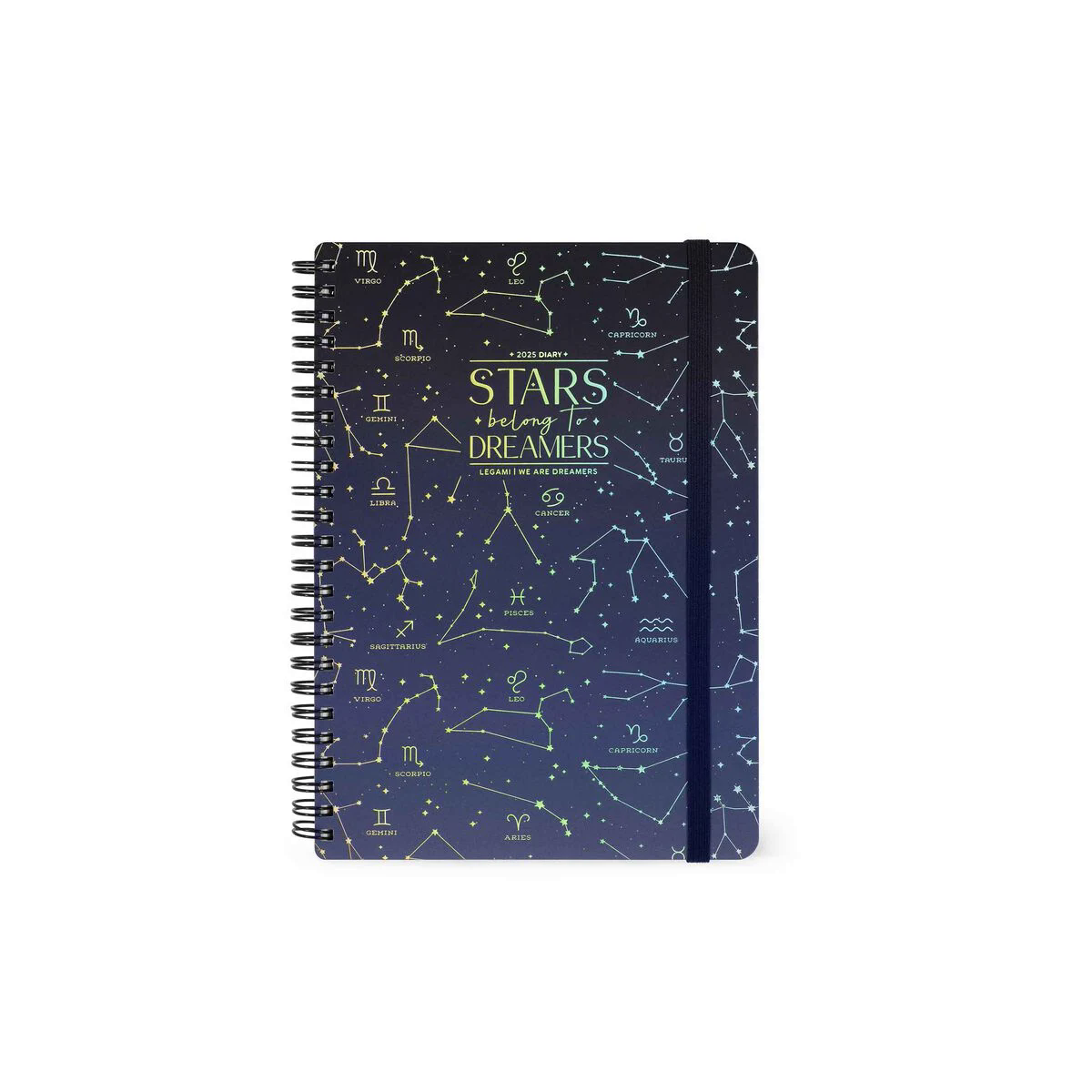 AGENDA 12 MESI - 2025 - LARGE WEEKLY SPIRAL BOUND DIARY - STARS-LEGAMI MILANO